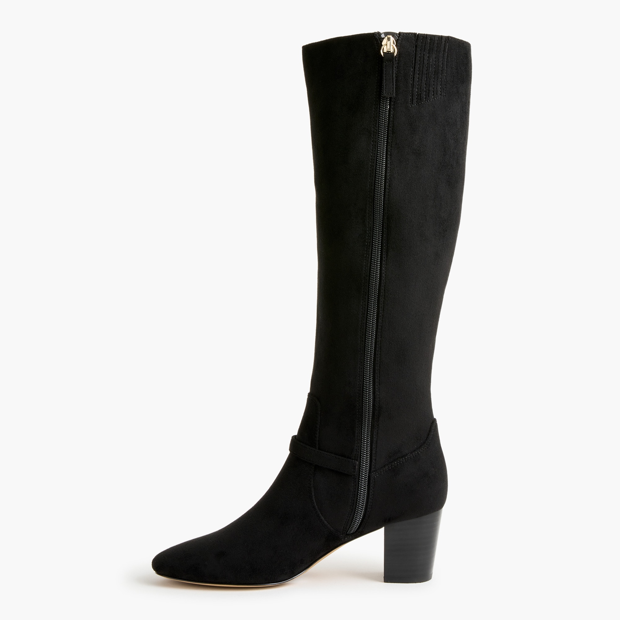Tall sueded buckle boots