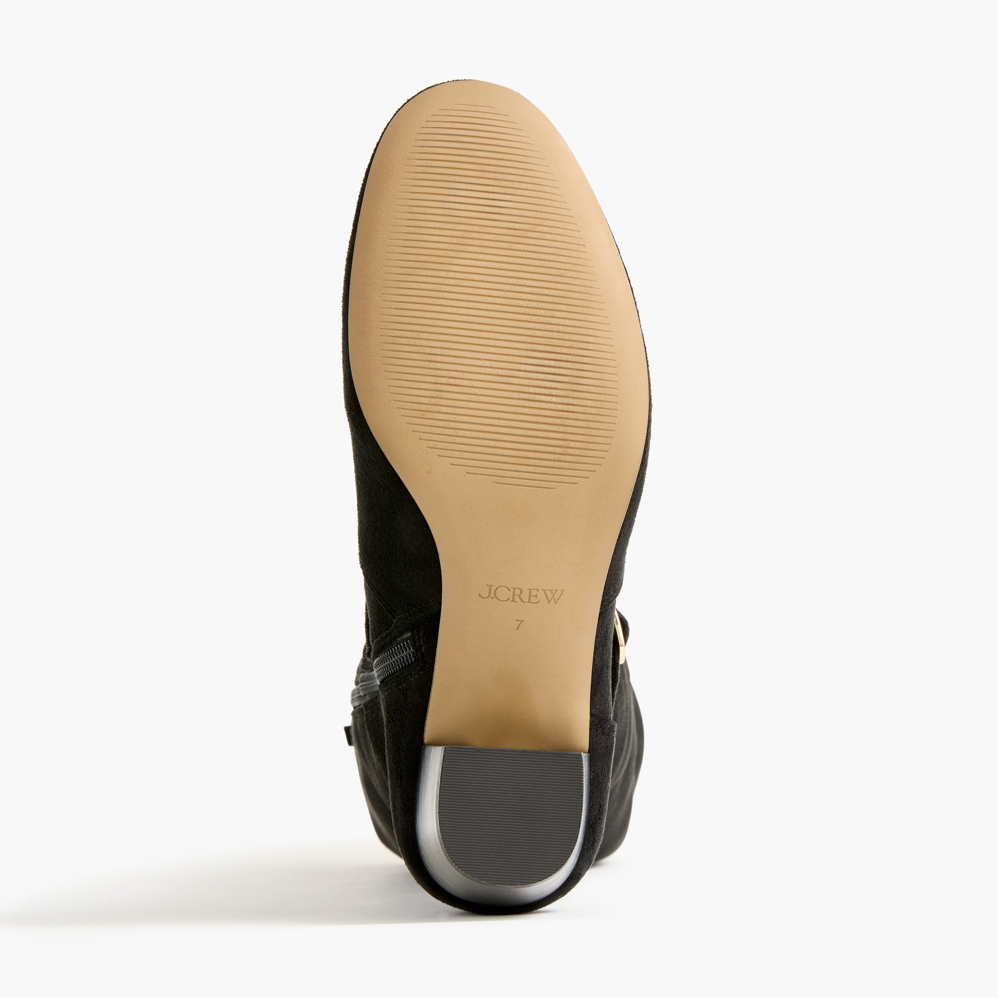 Tall sueded buckle boots