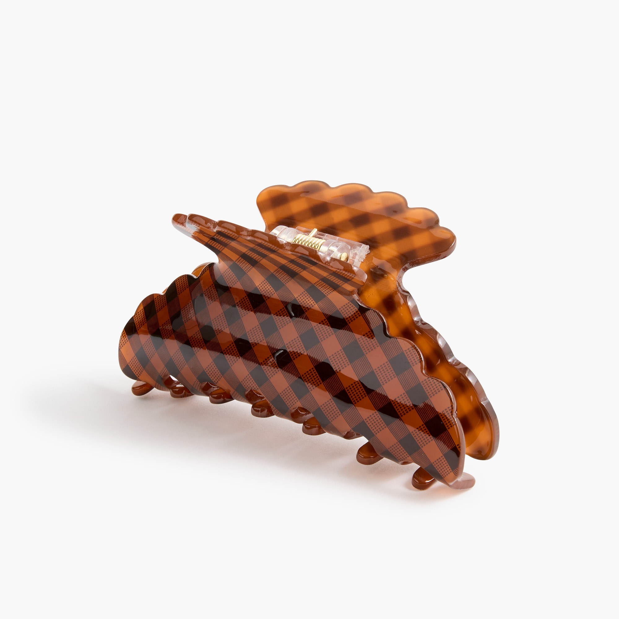 Plaid scalloped claw clip
