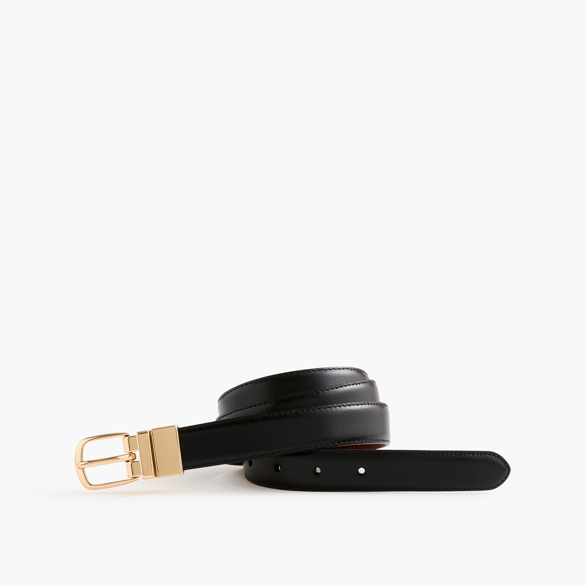 Leather reversible belt