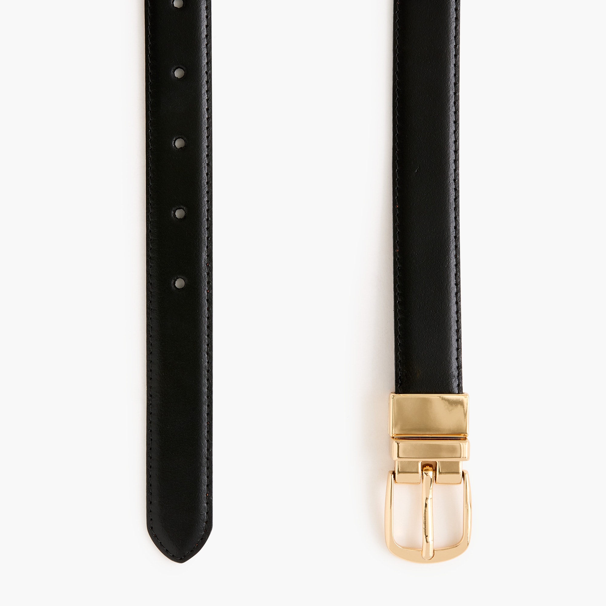 Leather reversible belt