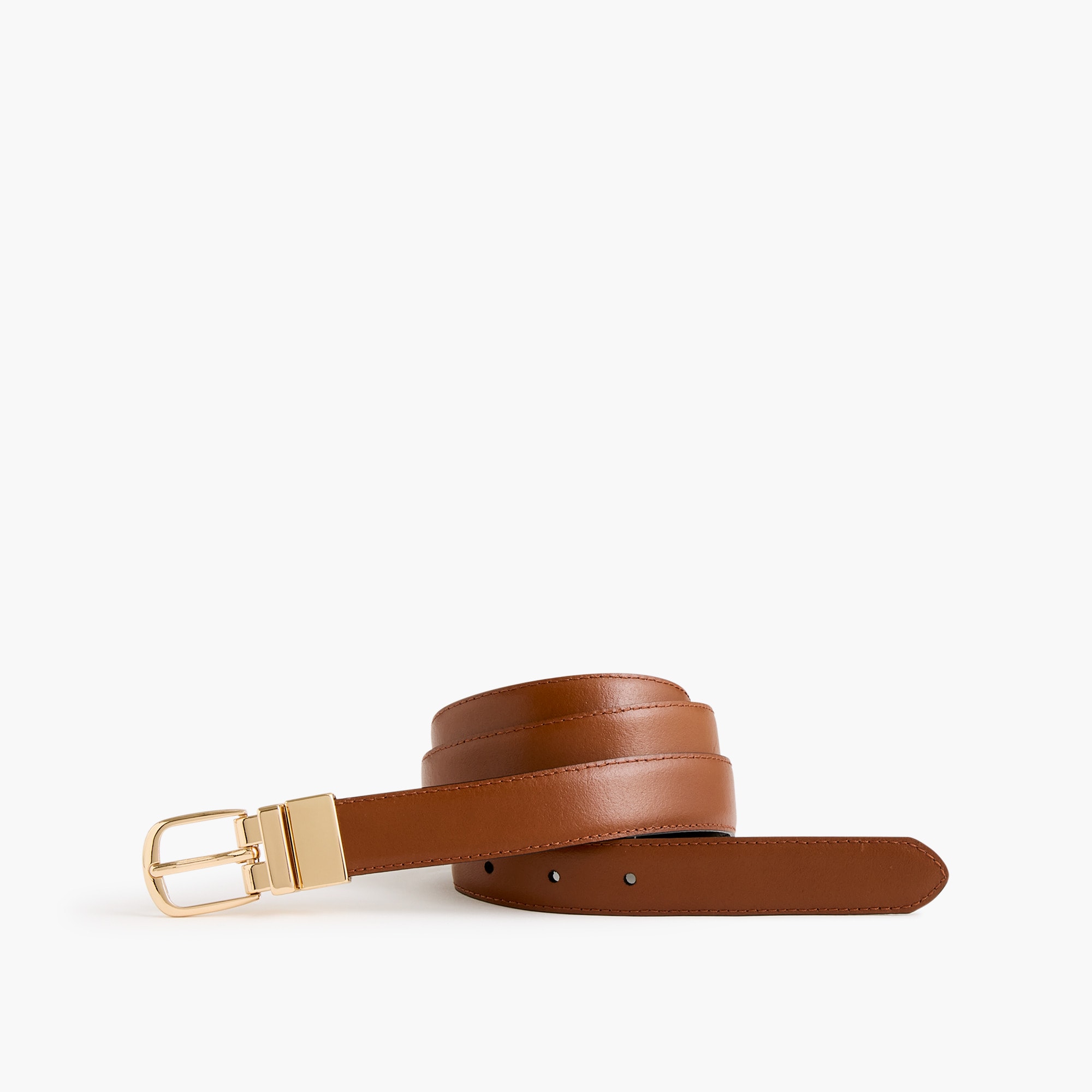 Leather reversible belt