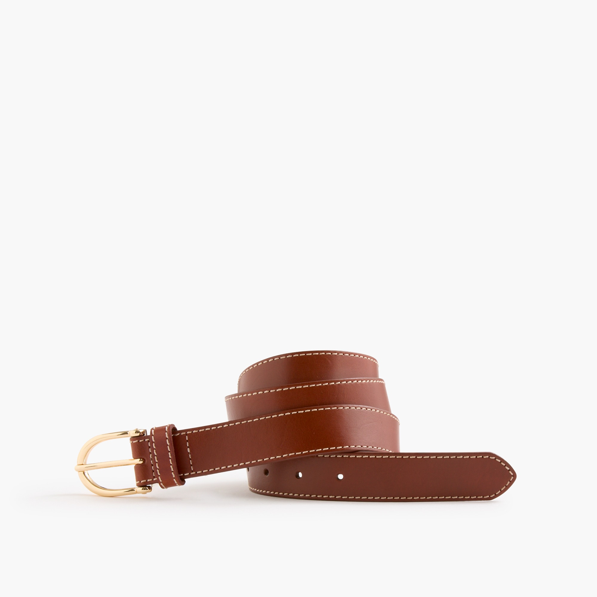 Stitched leather belt