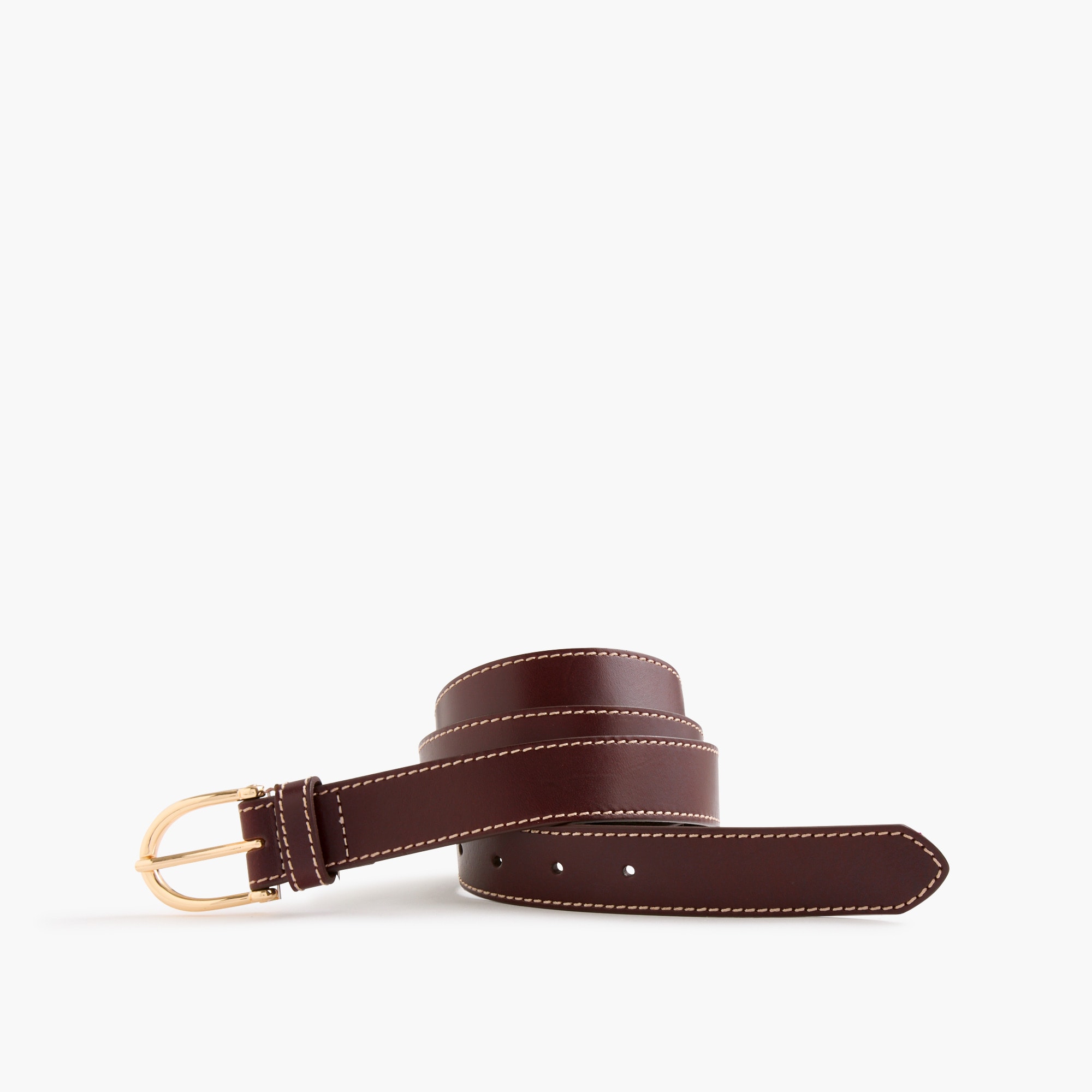 Stitched leather belt