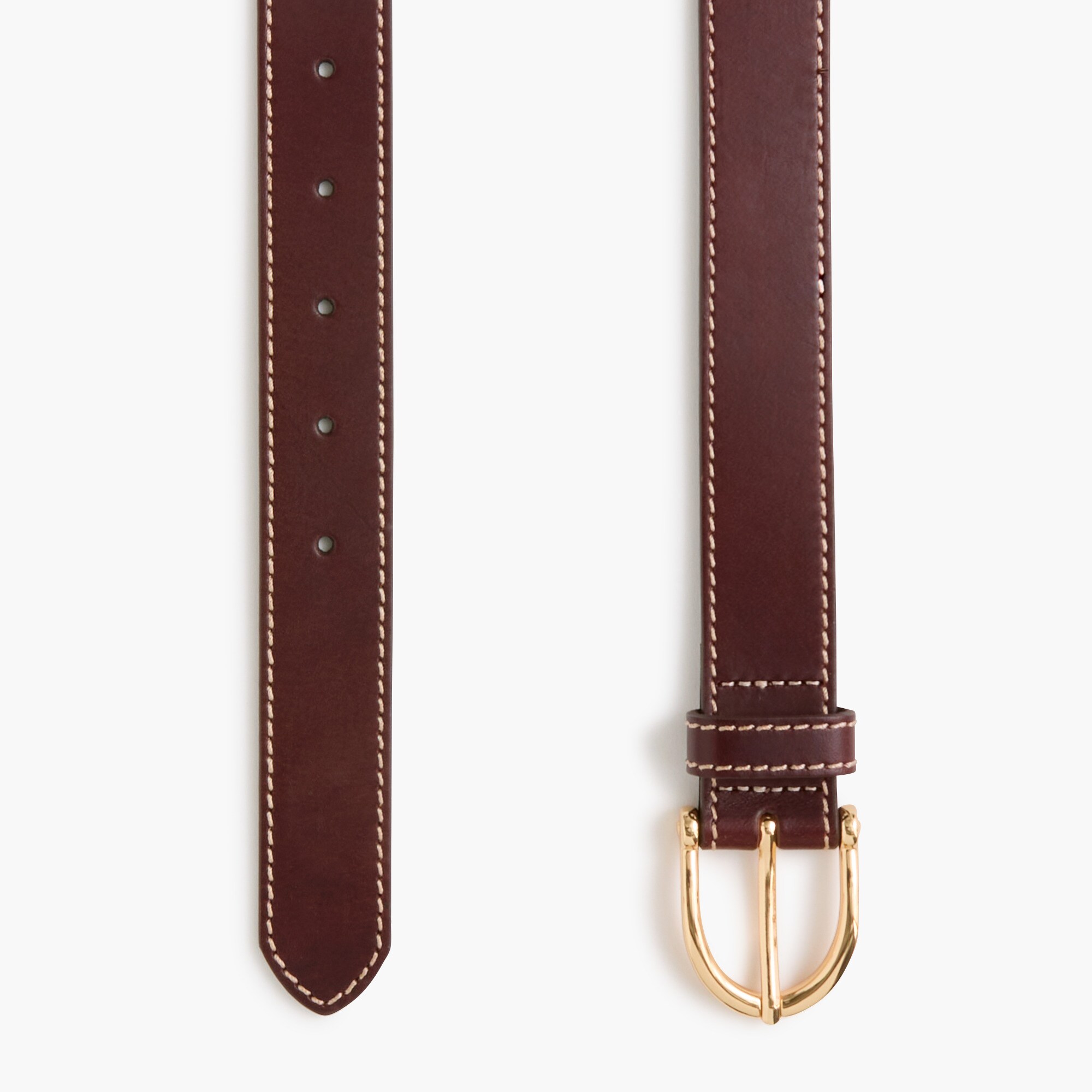 Stitched leather belt