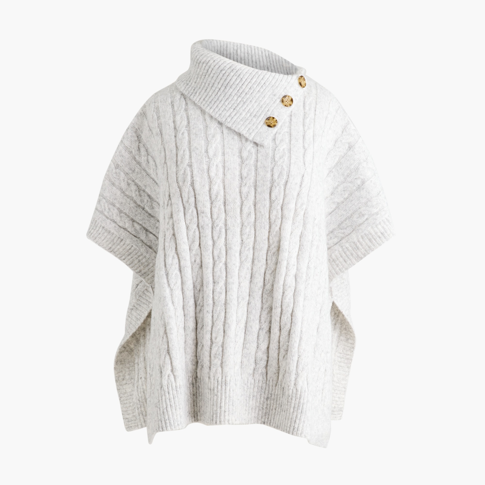 Cable button-shoulder poncho