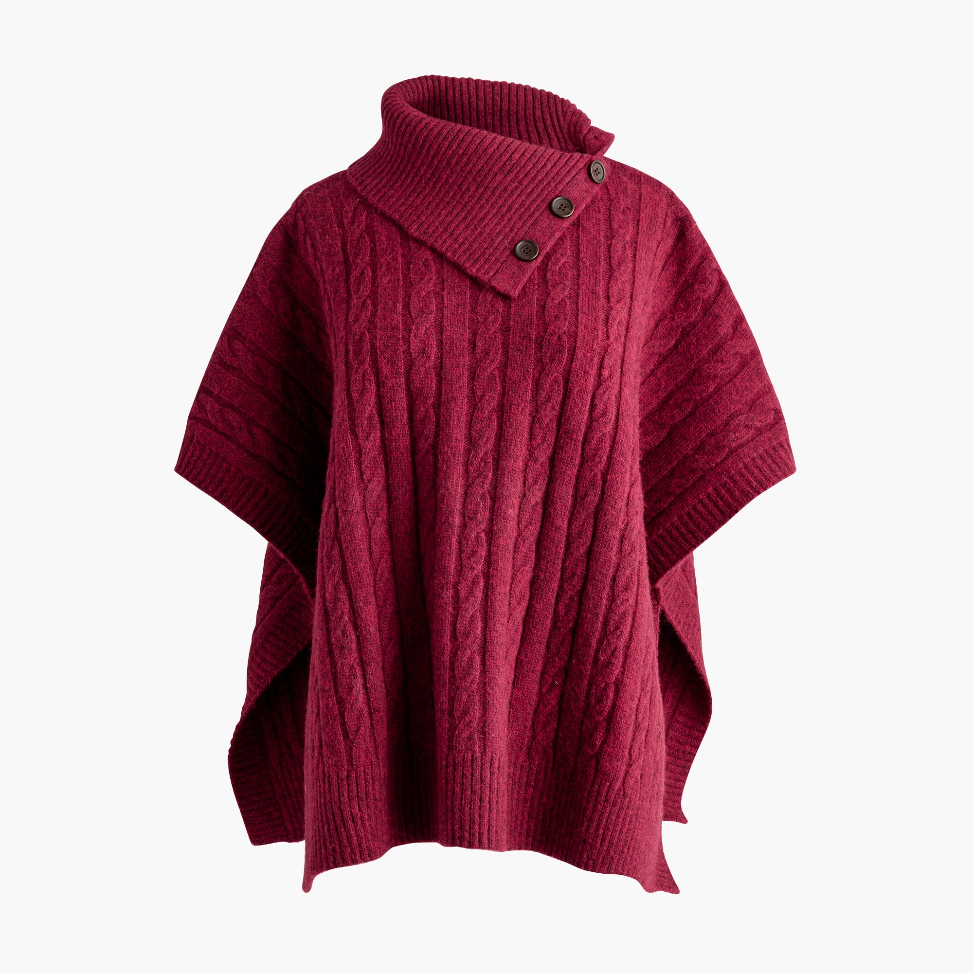 Cable button-shoulder poncho
