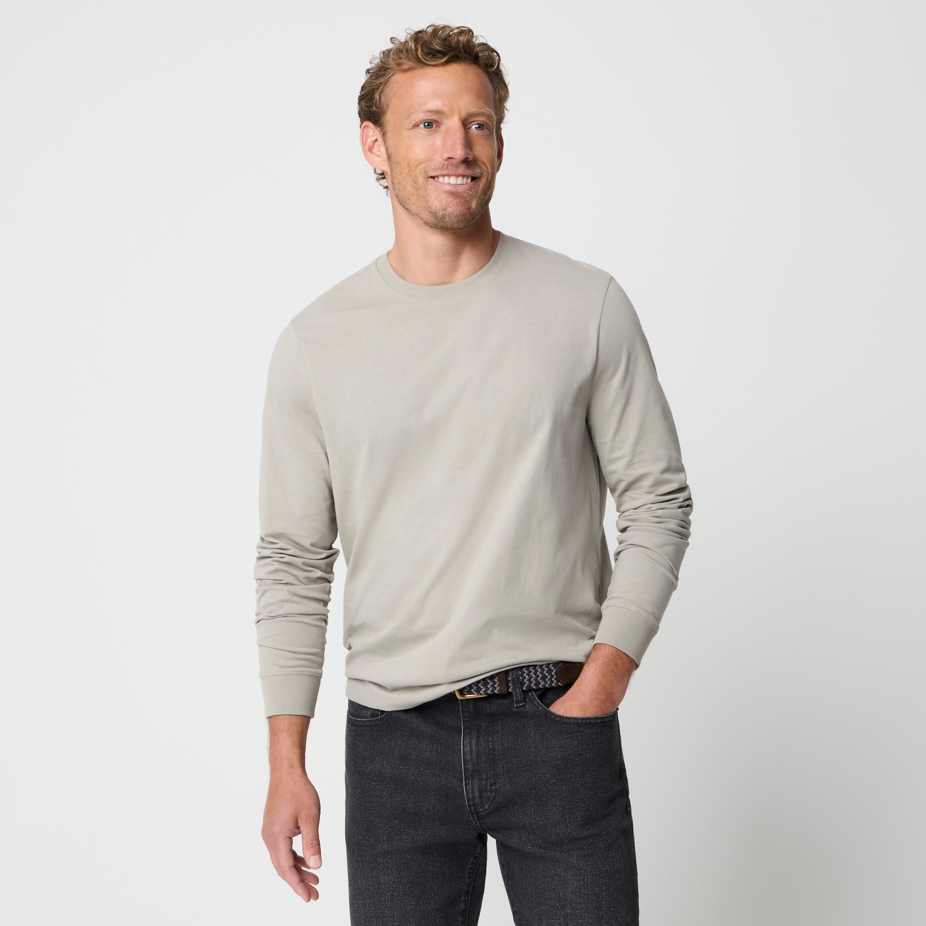 Long-sleeve 100% cotton Essential tee