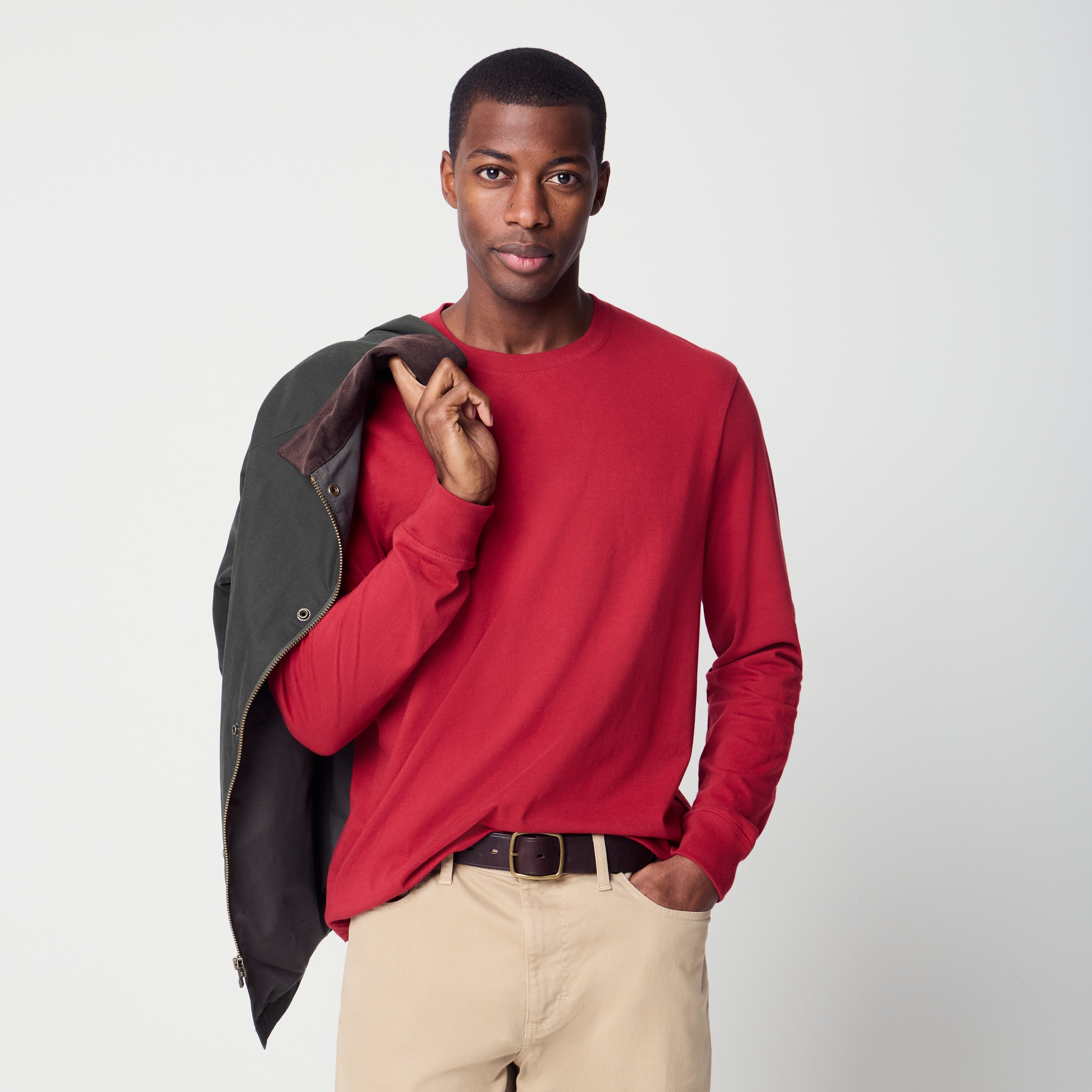 Long-sleeve 100% cotton Essential tee