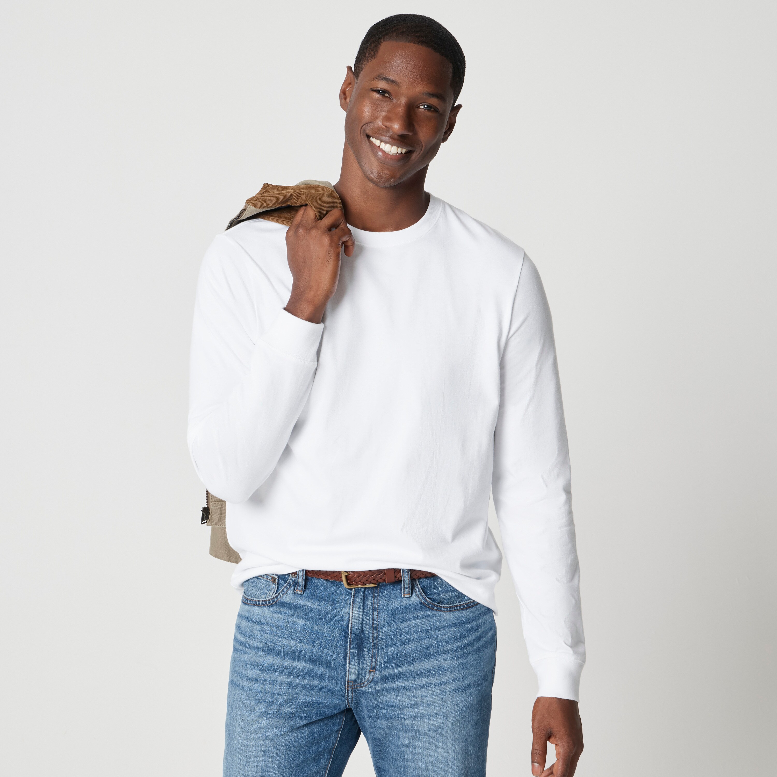 Long-sleeve 100% Cotton Essential Tee For Men | Factory