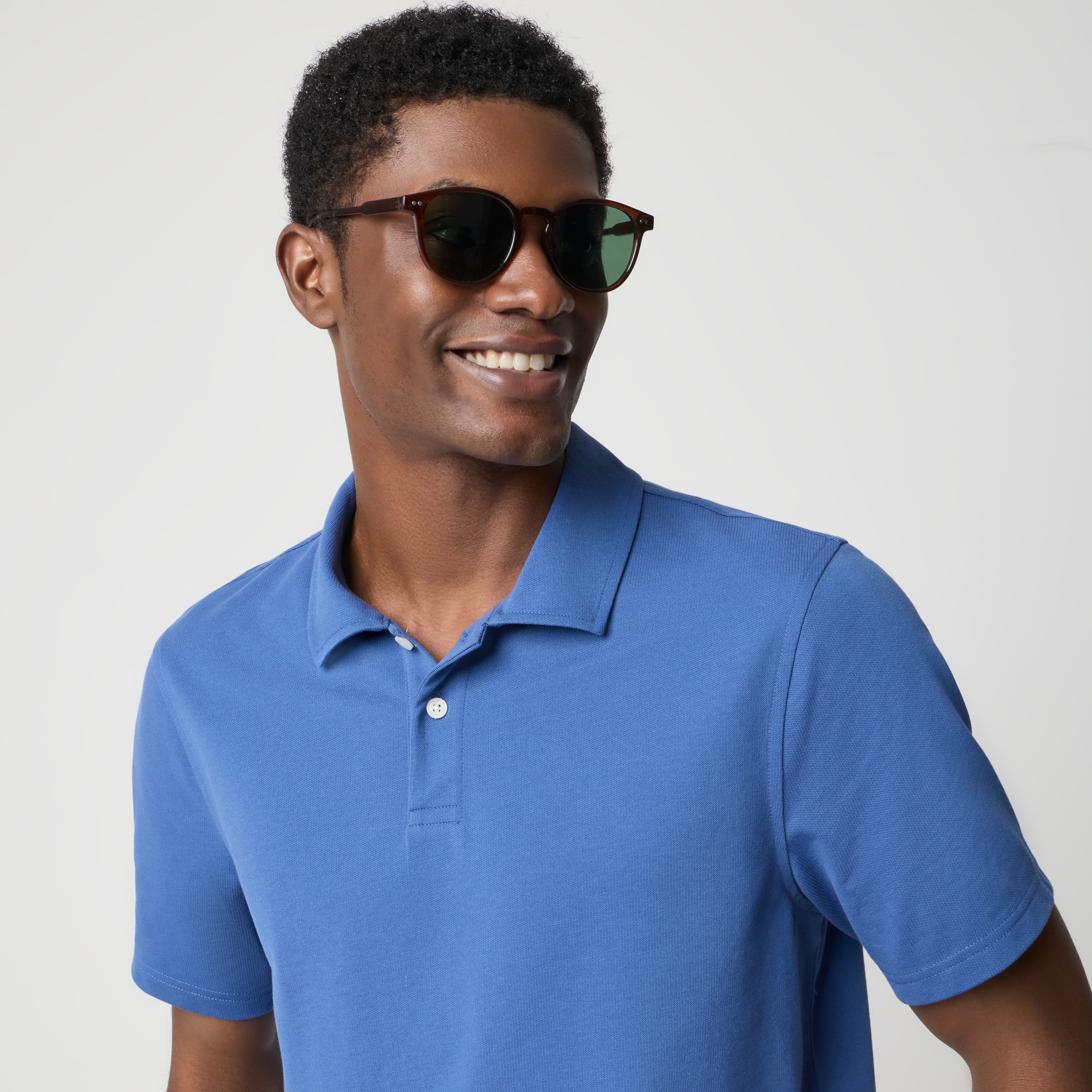 Textured waffle performance polo shirt