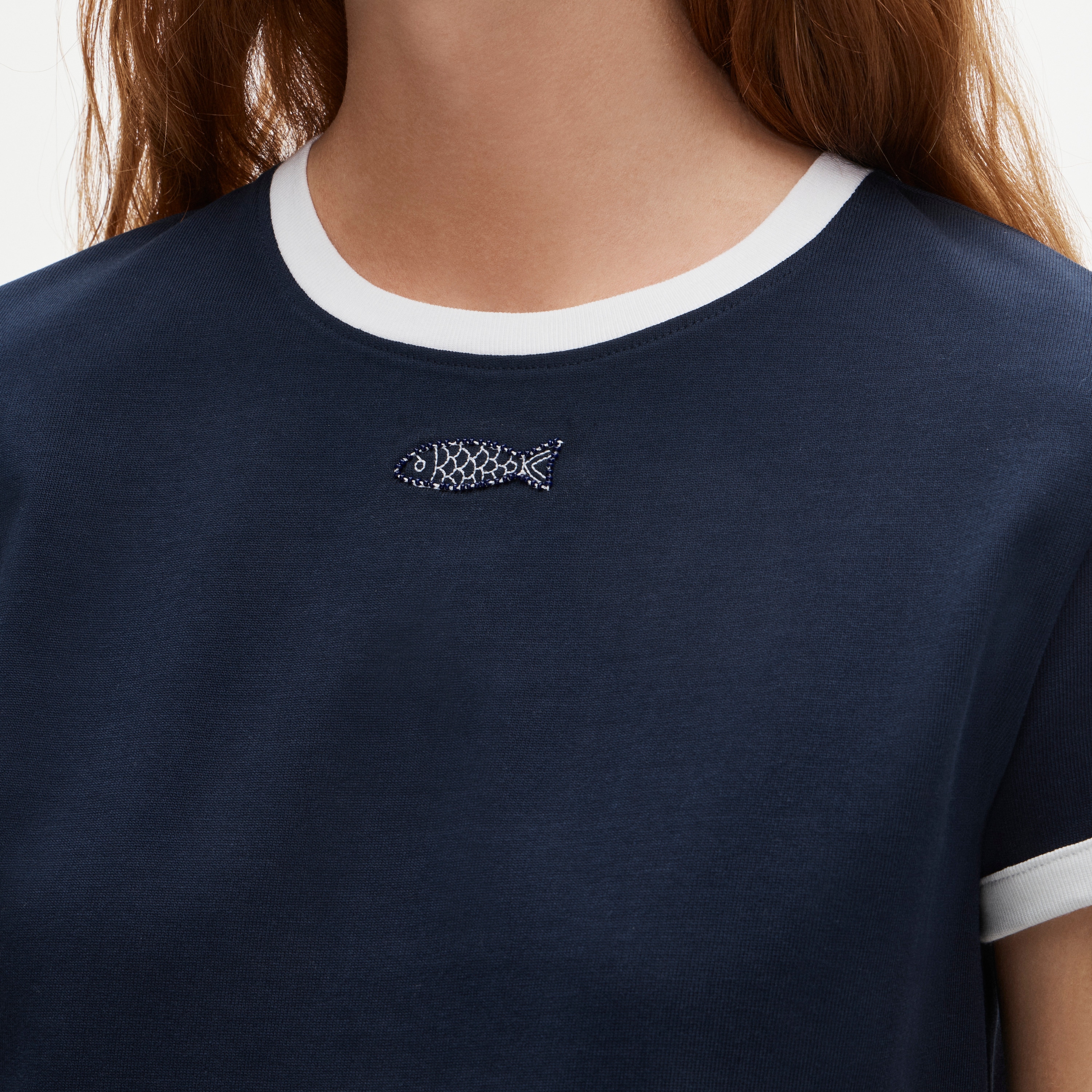 t shirt dress j crew J.Crew Women's Vintage jersey embroidered ringer T-shirt dress (Size XX-Small)
