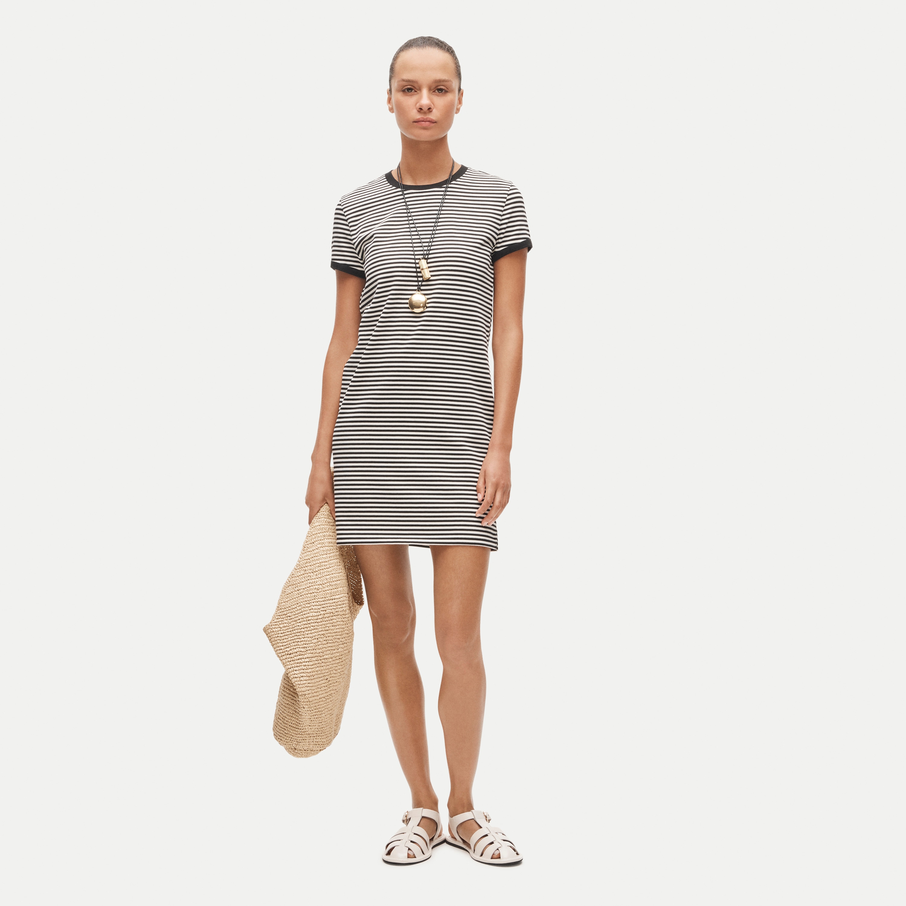 striped jersey t shirt dress Vintage Jersey Ringer T-shirt Dress In Stripe For Women