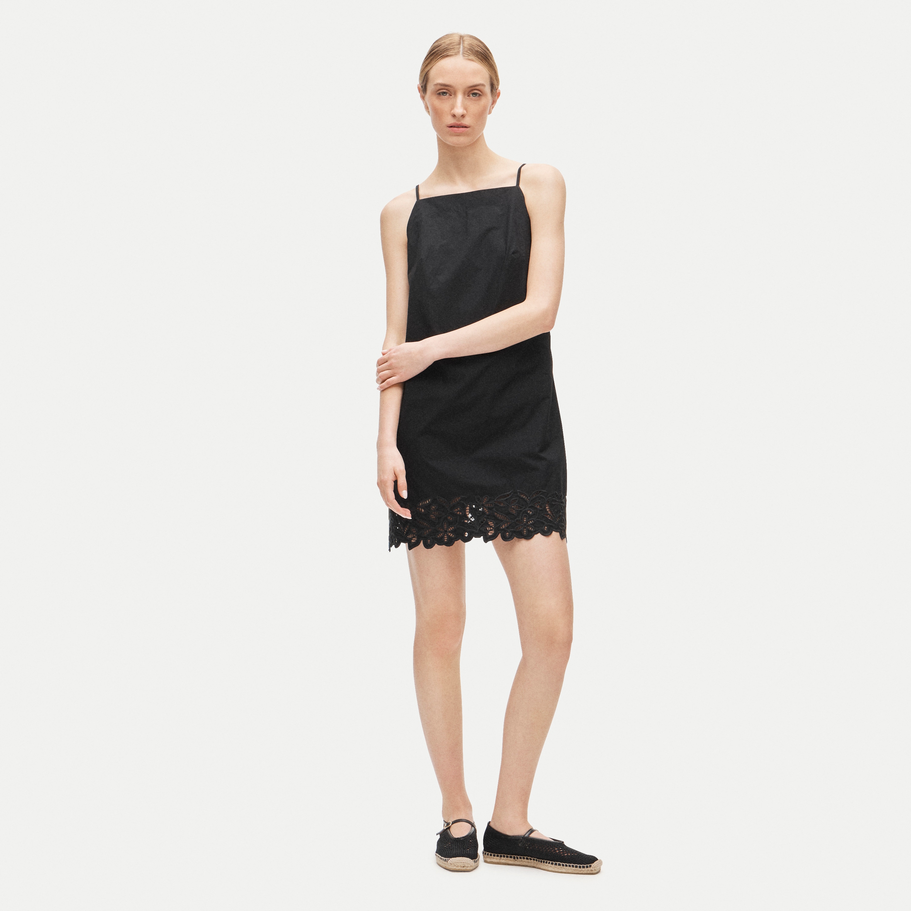 High-squareneck Mini Dress In Cotton Poplin For Women | J.Crew