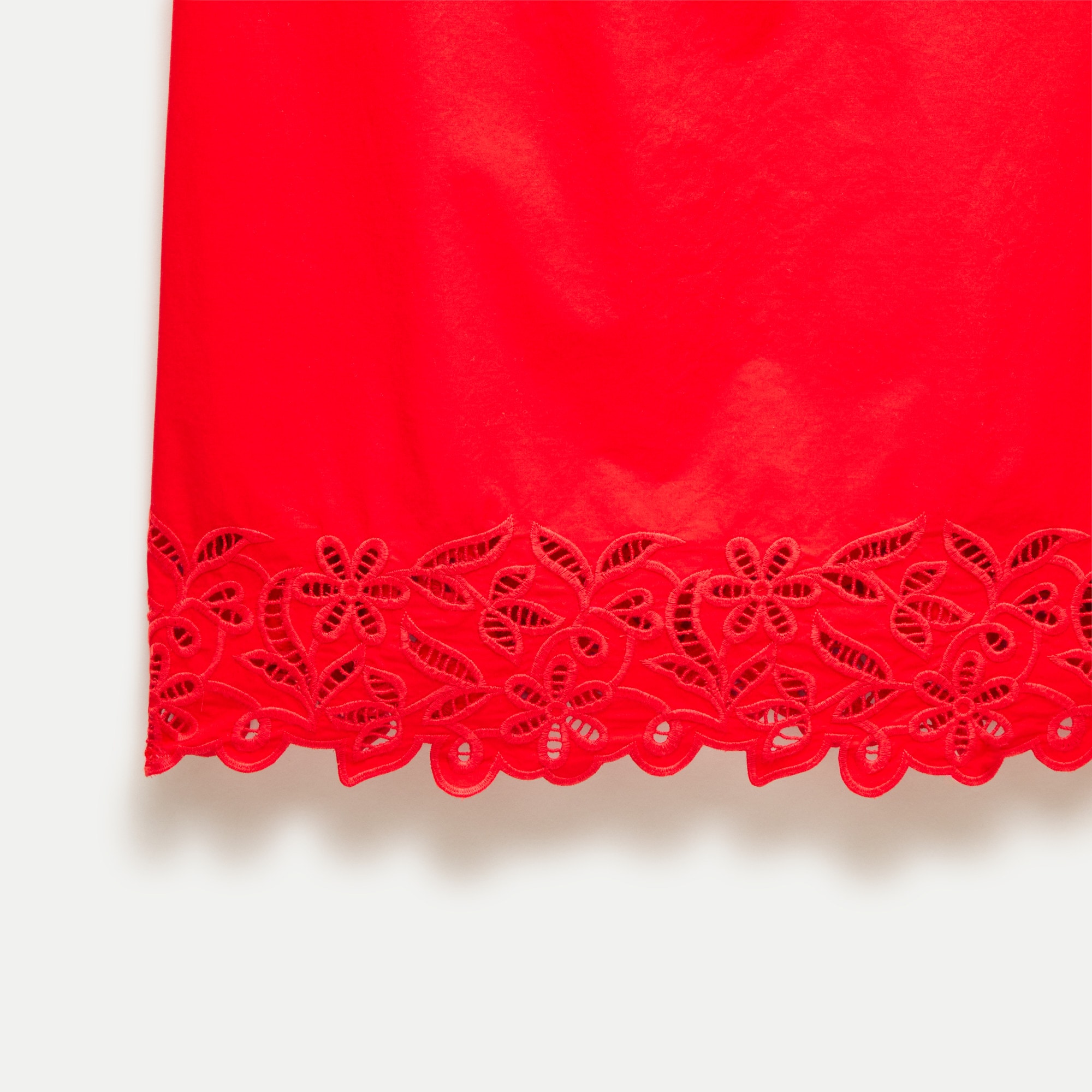 High-squareneck mini dress in cotton poplin