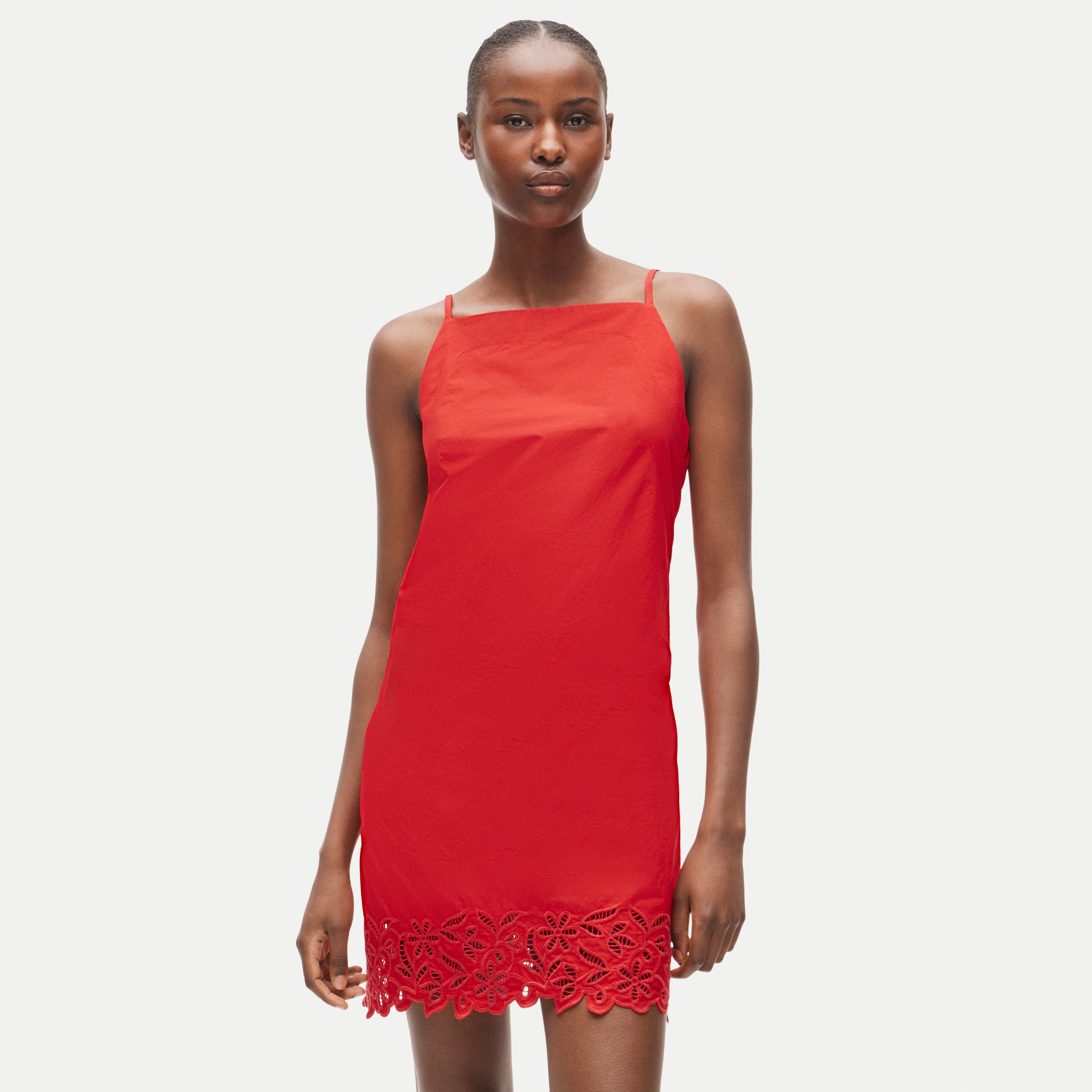 red square neck mini dress 45908 Lace Square Neckline Frill Hem Mini Dress In Red | EGO US