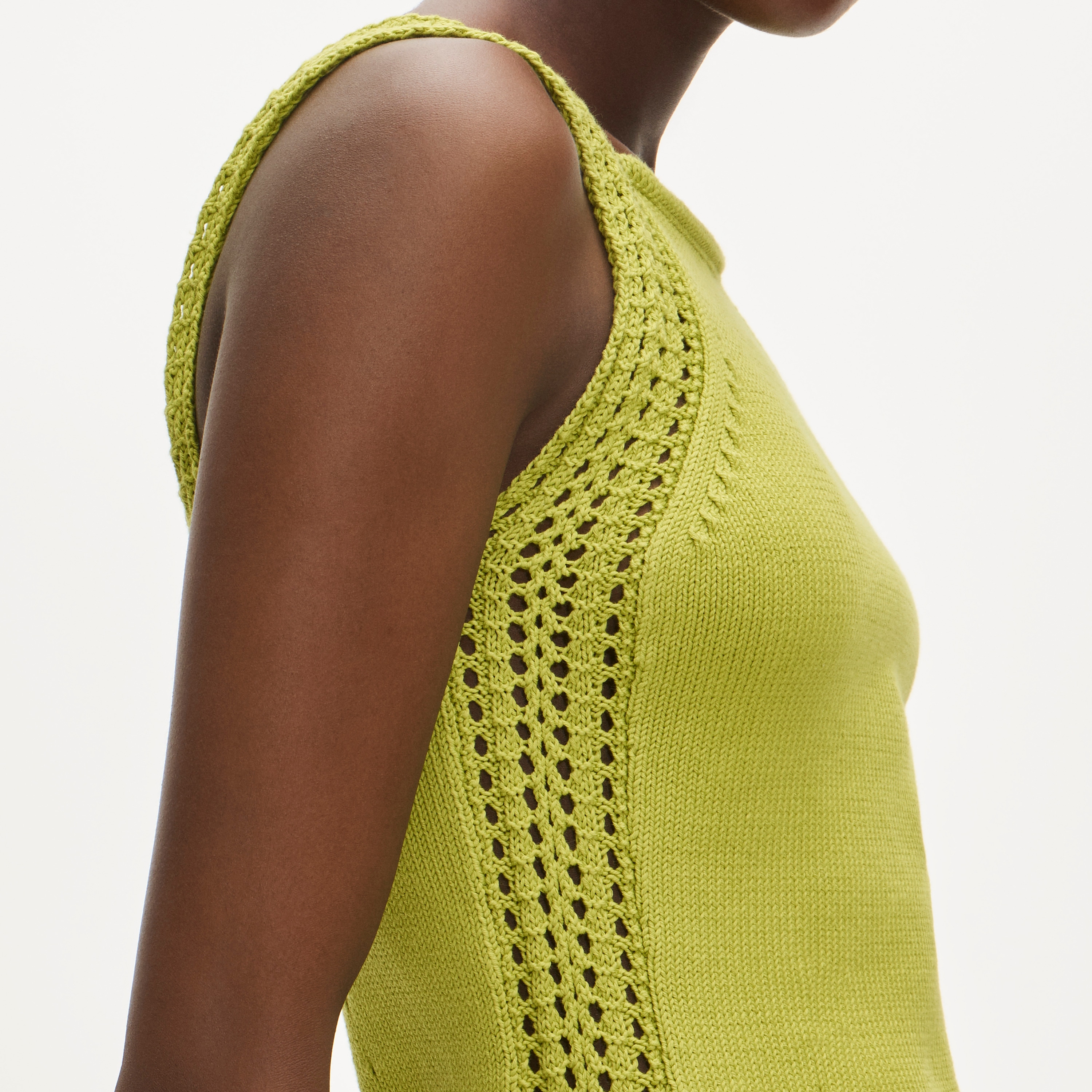 Crochet-trim shift dress