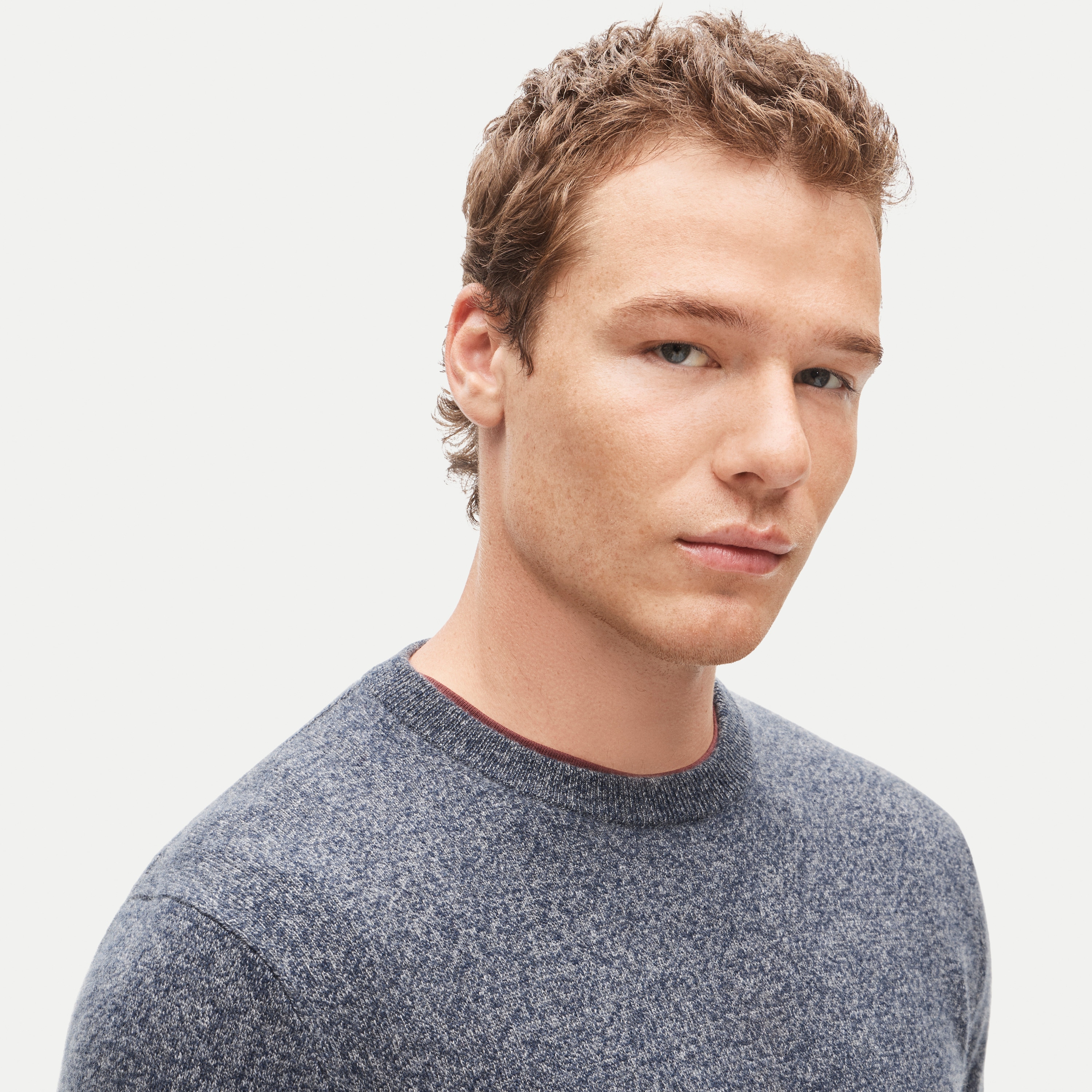Marled cashmere crewneck sweater - thumbnail 4