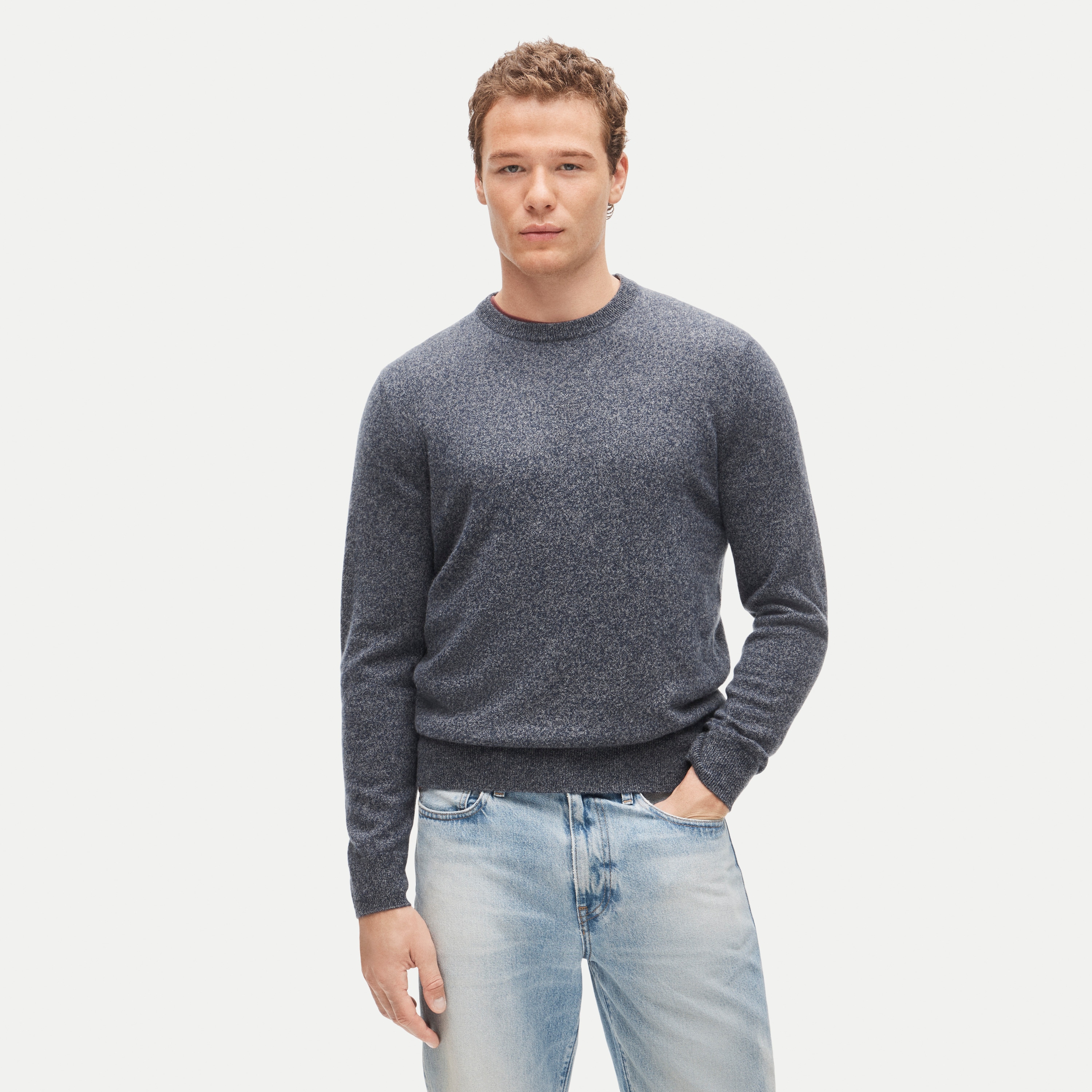Marled cashmere crewneck sweater