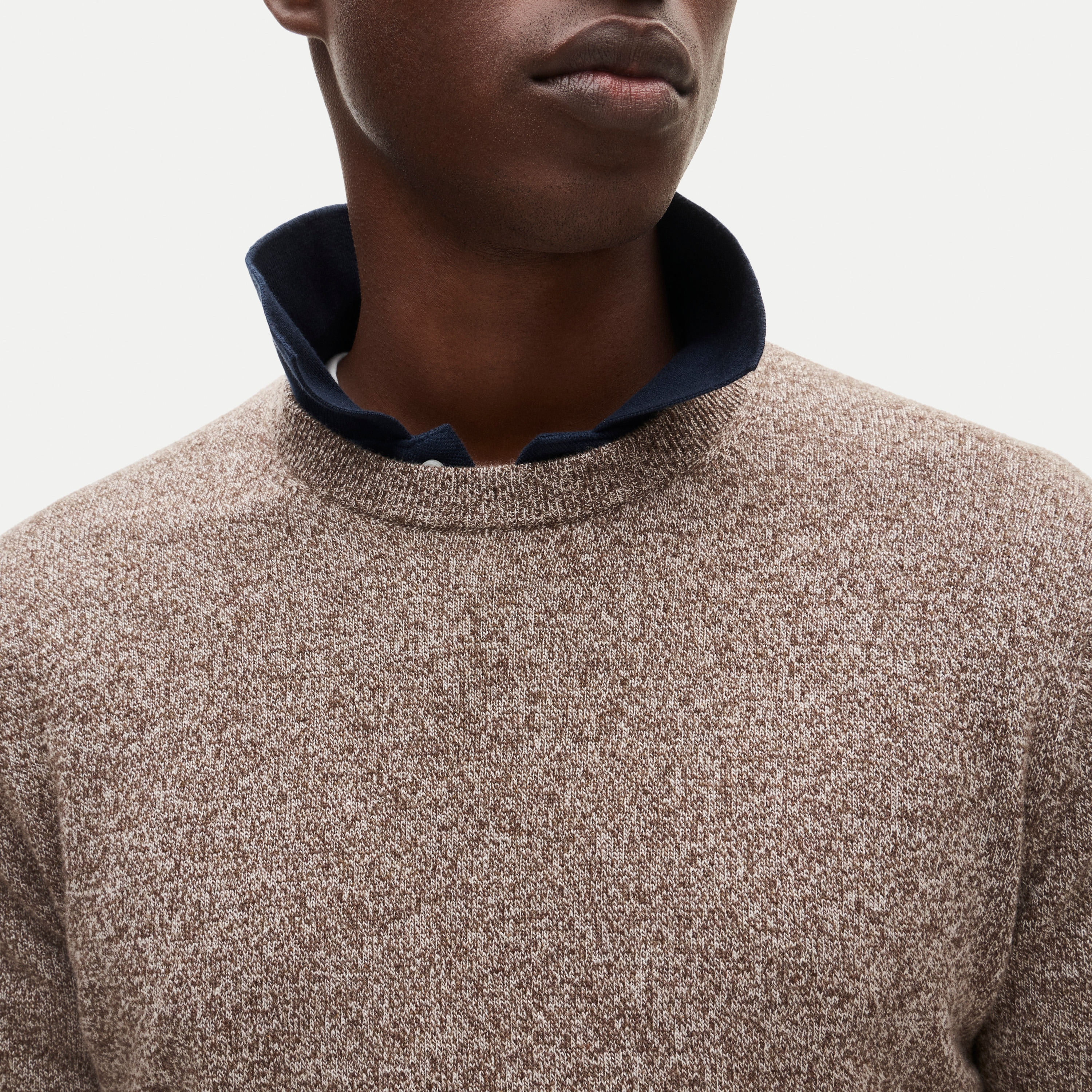 Marled cashmere crewneck sweater - thumbnail 2
