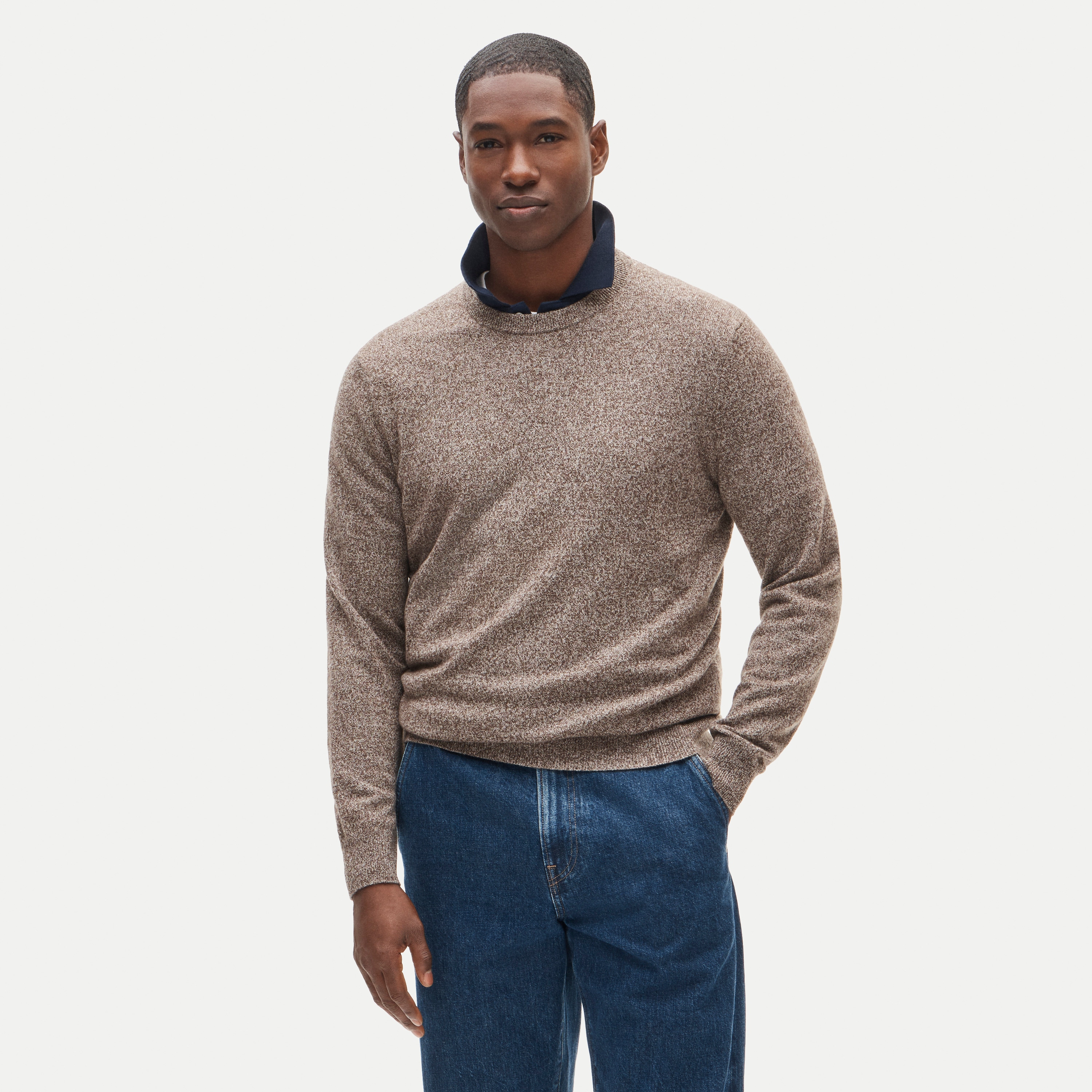 Marled cashmere crewneck sweater