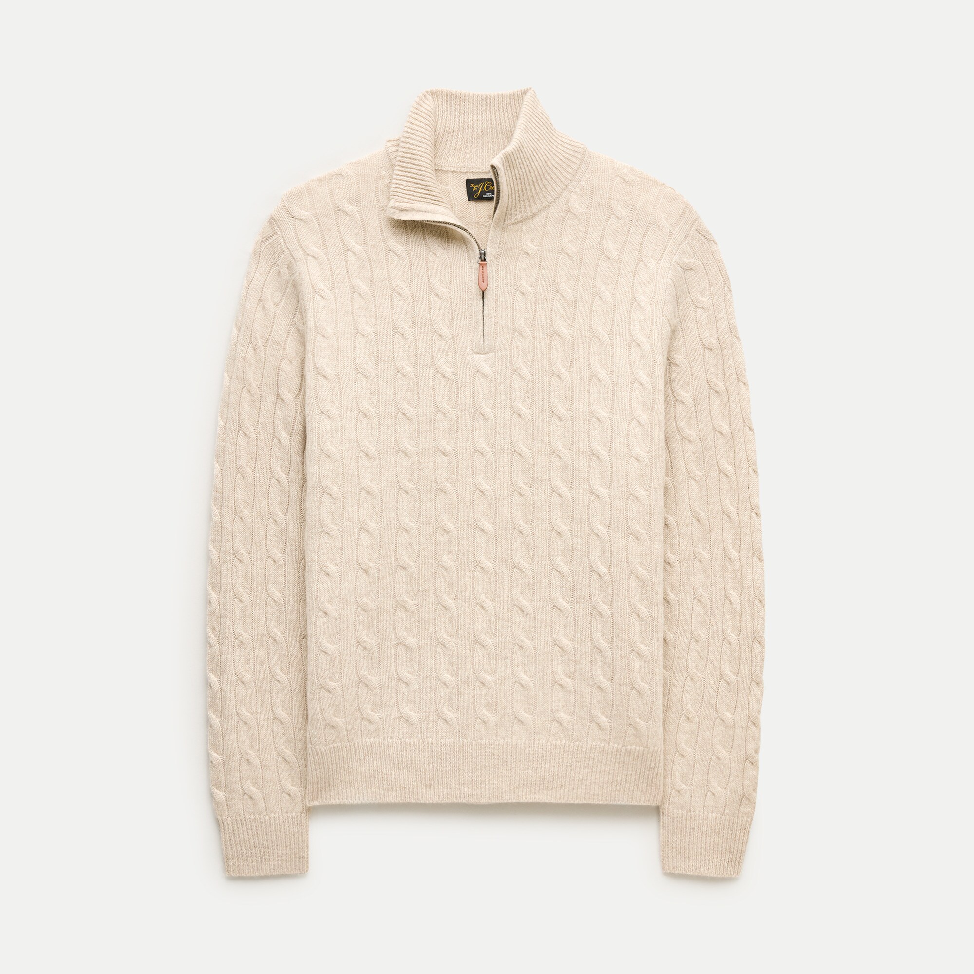 Cashmere cable-knit quarter-zip sweater