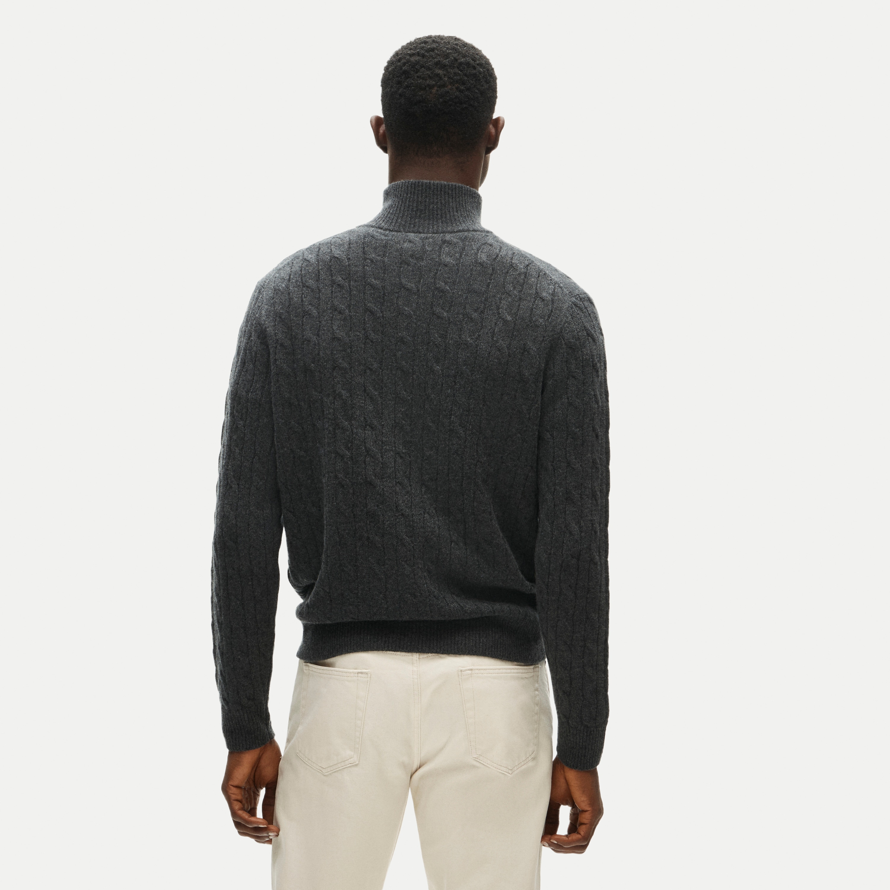 Cashmere cable-knit quarter-zip sweater