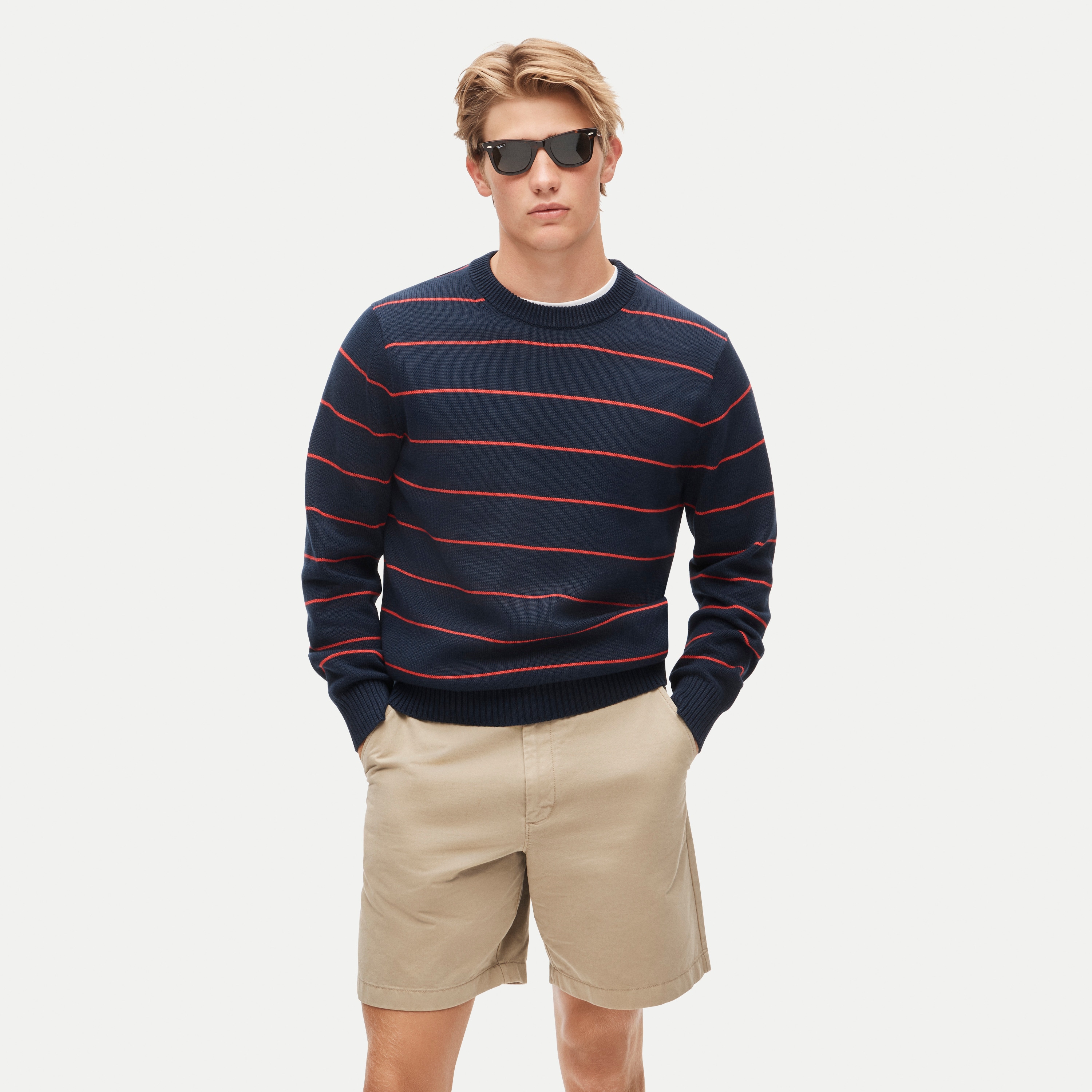 Heritage cotton sweater in stripe
