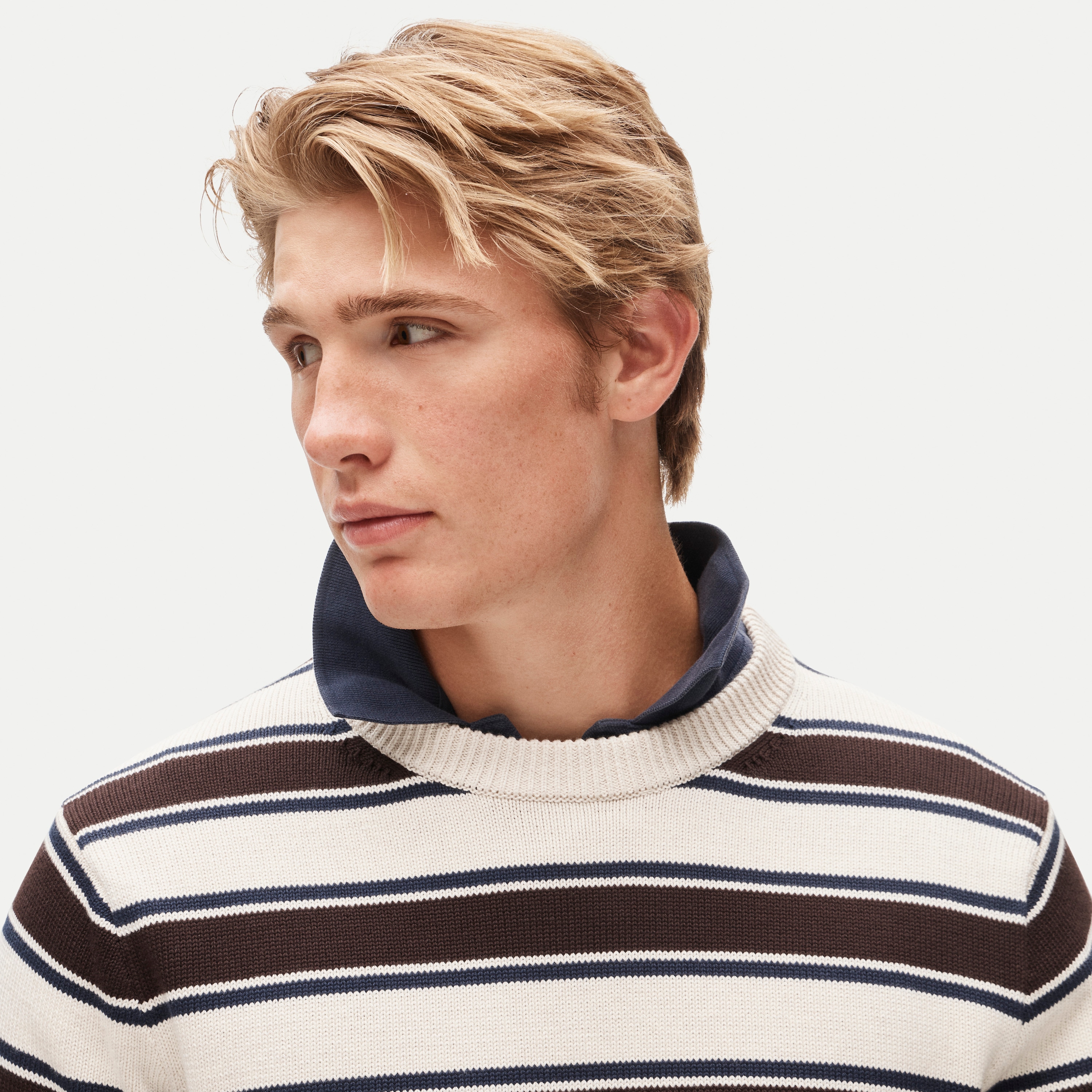 Heritage cotton sweater in stripe