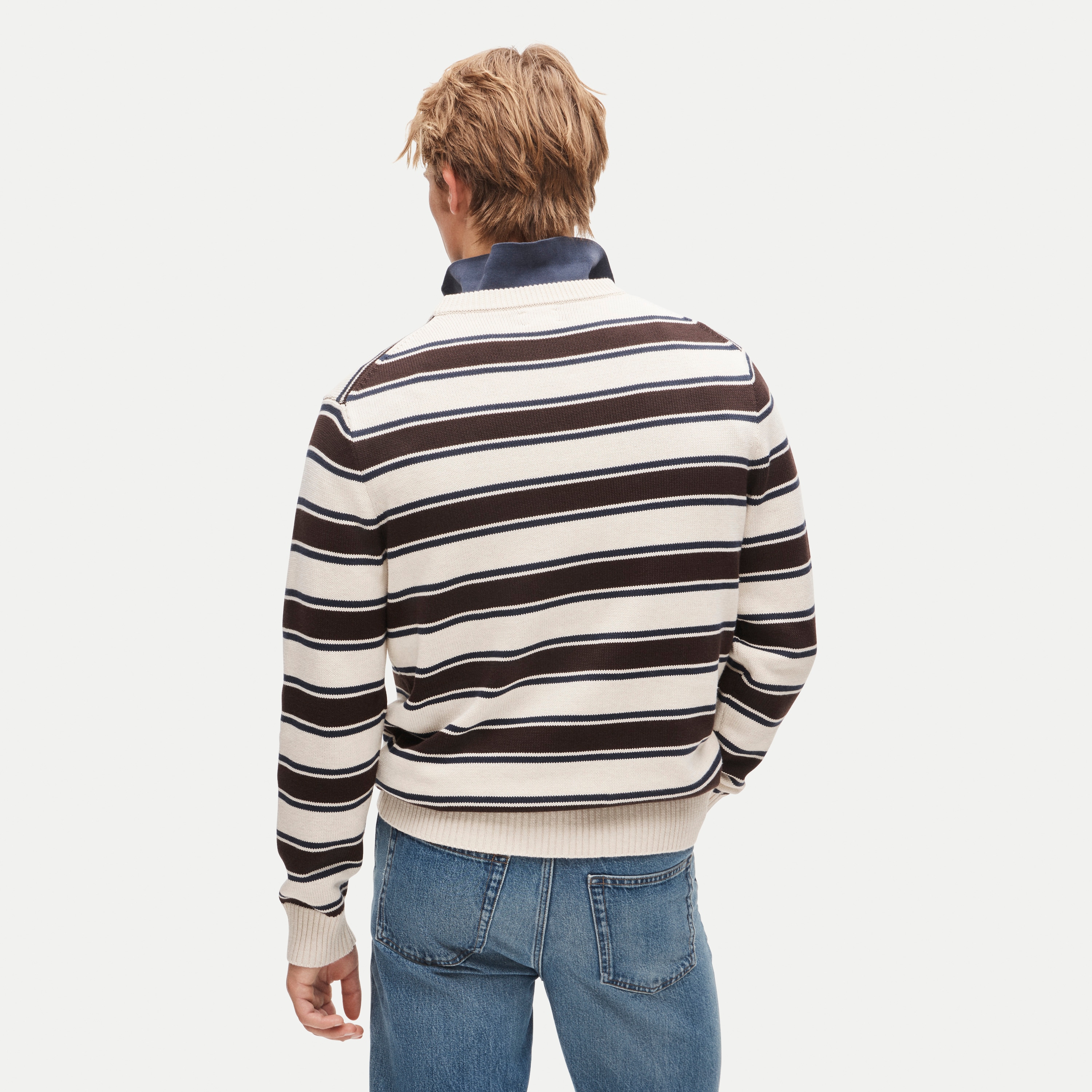 Heritage cotton sweater in stripe