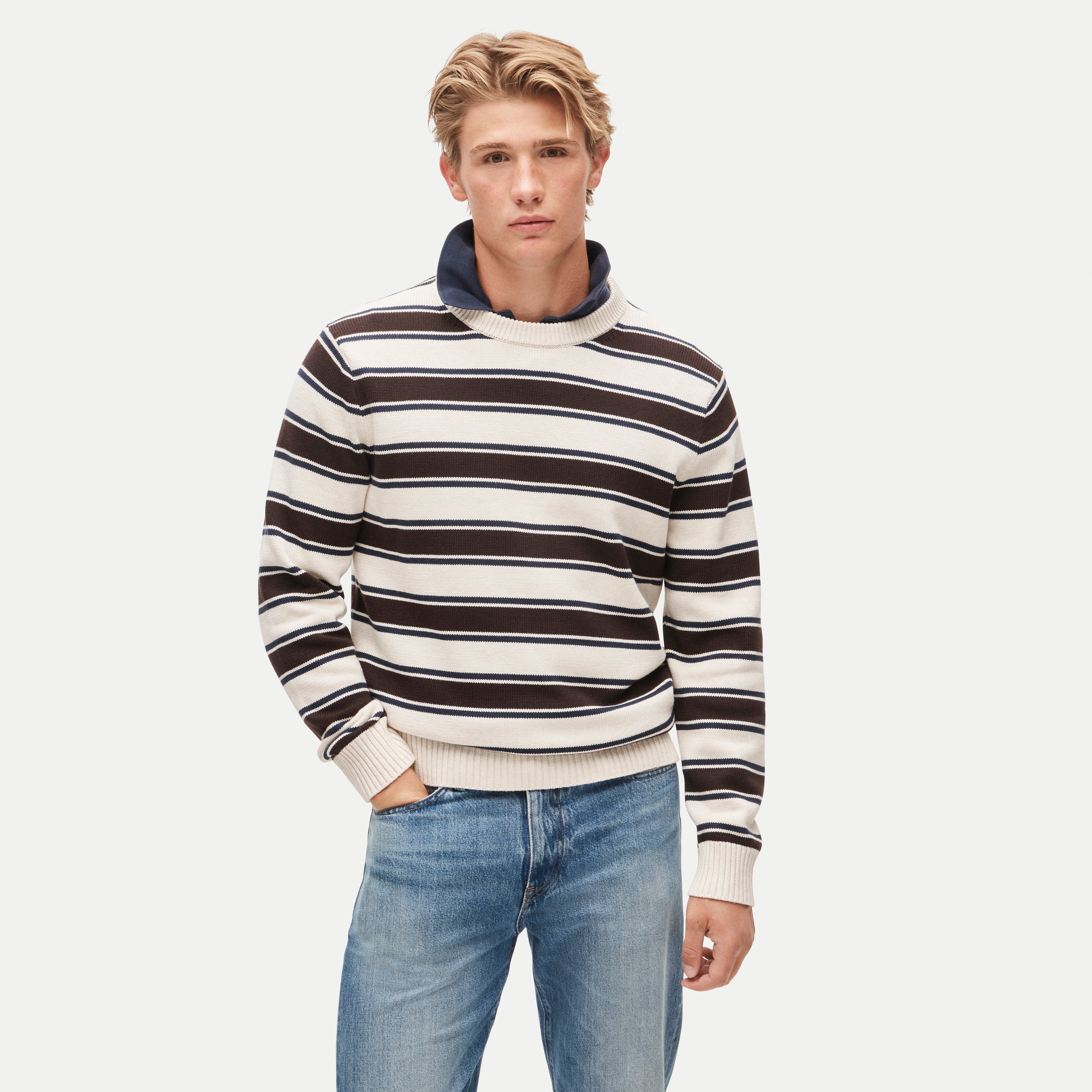 Heritage cotton sweater in stripe