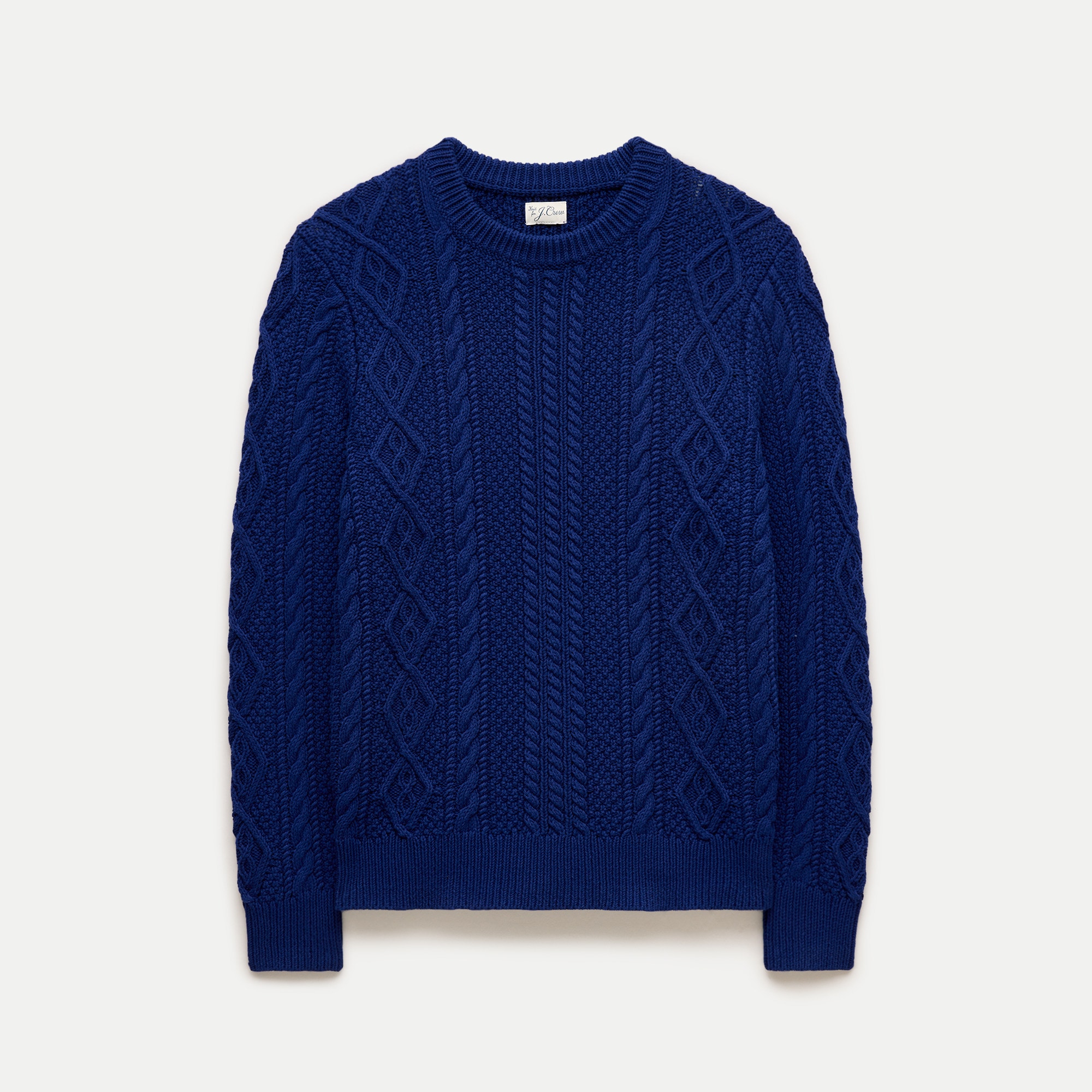 Cable-knit fisherman sweater in cotton - thumbnail 5