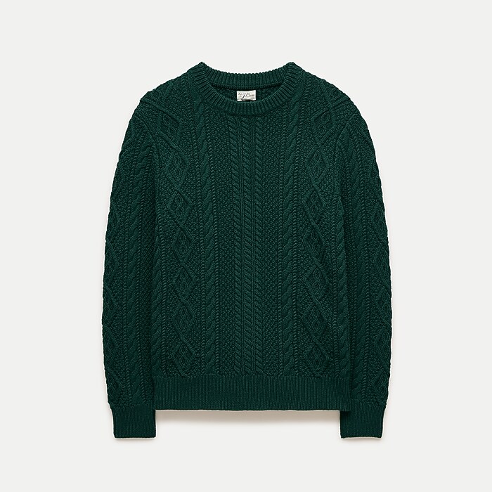 Cable-knit fisherman sweater in cotton