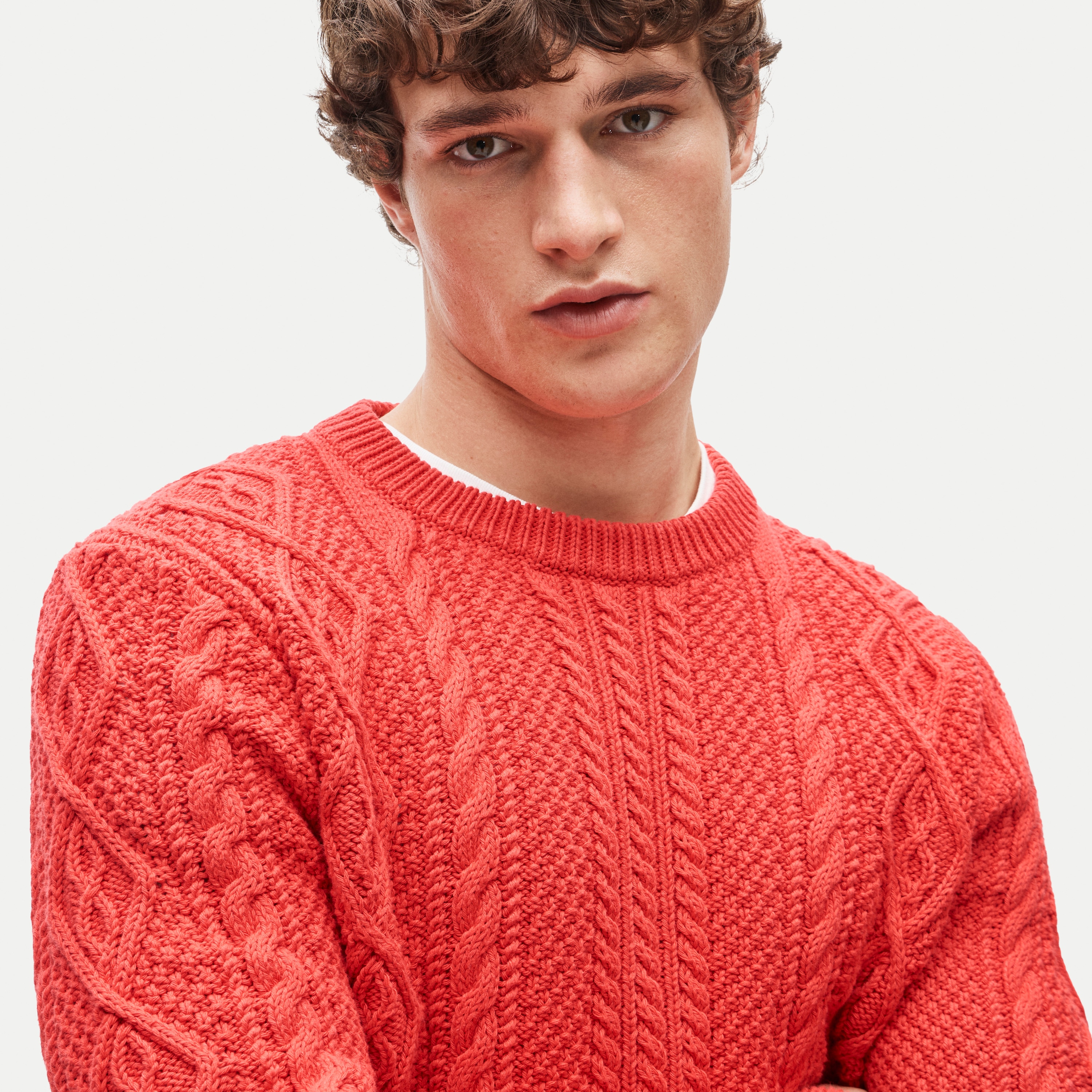 Cable-knit fisherman sweater in cotton - thumbnail 4
