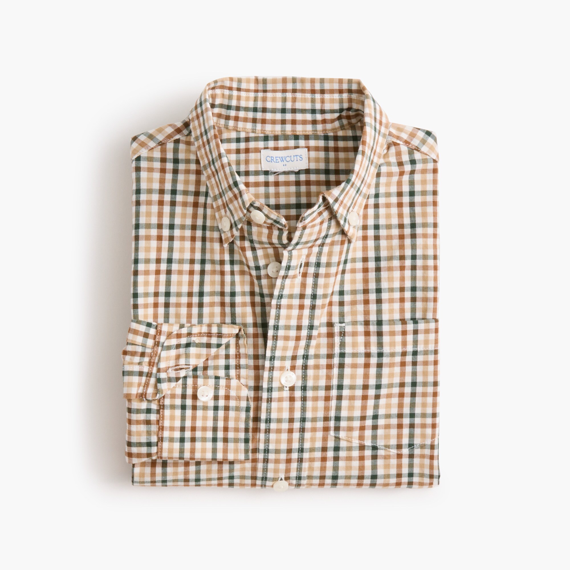 Boys' long-sleeve flex washed gingham shirt