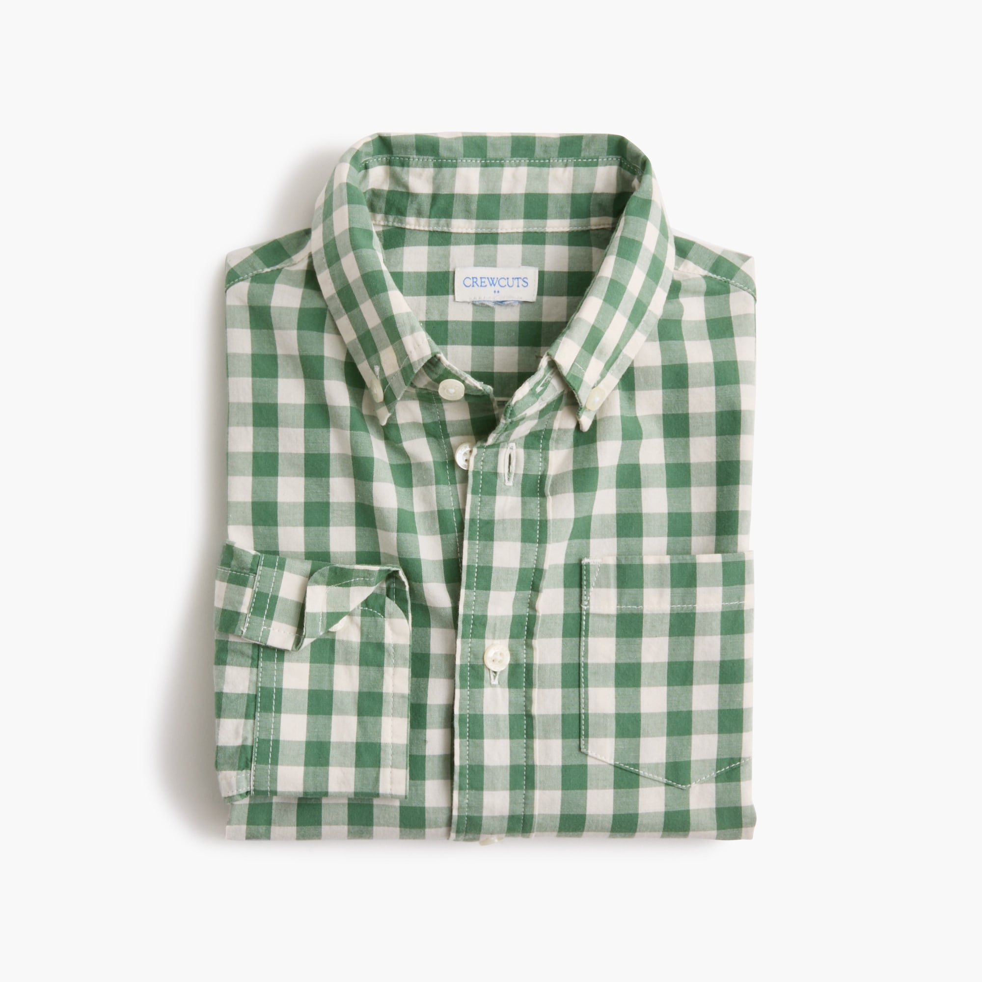 Boys' long-sleeve flex washed gingham shirt