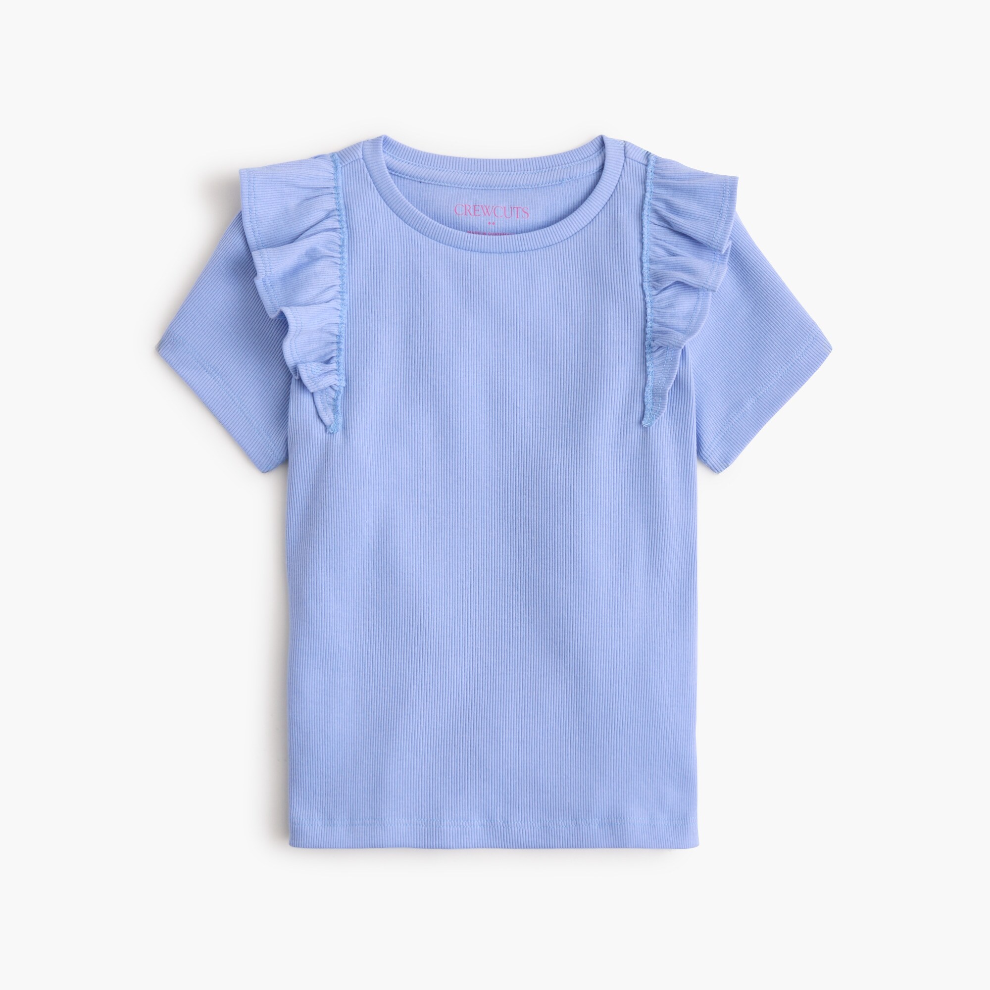 Girls' Ribbed Ruffle-sleeve Tee For Girls | Factory