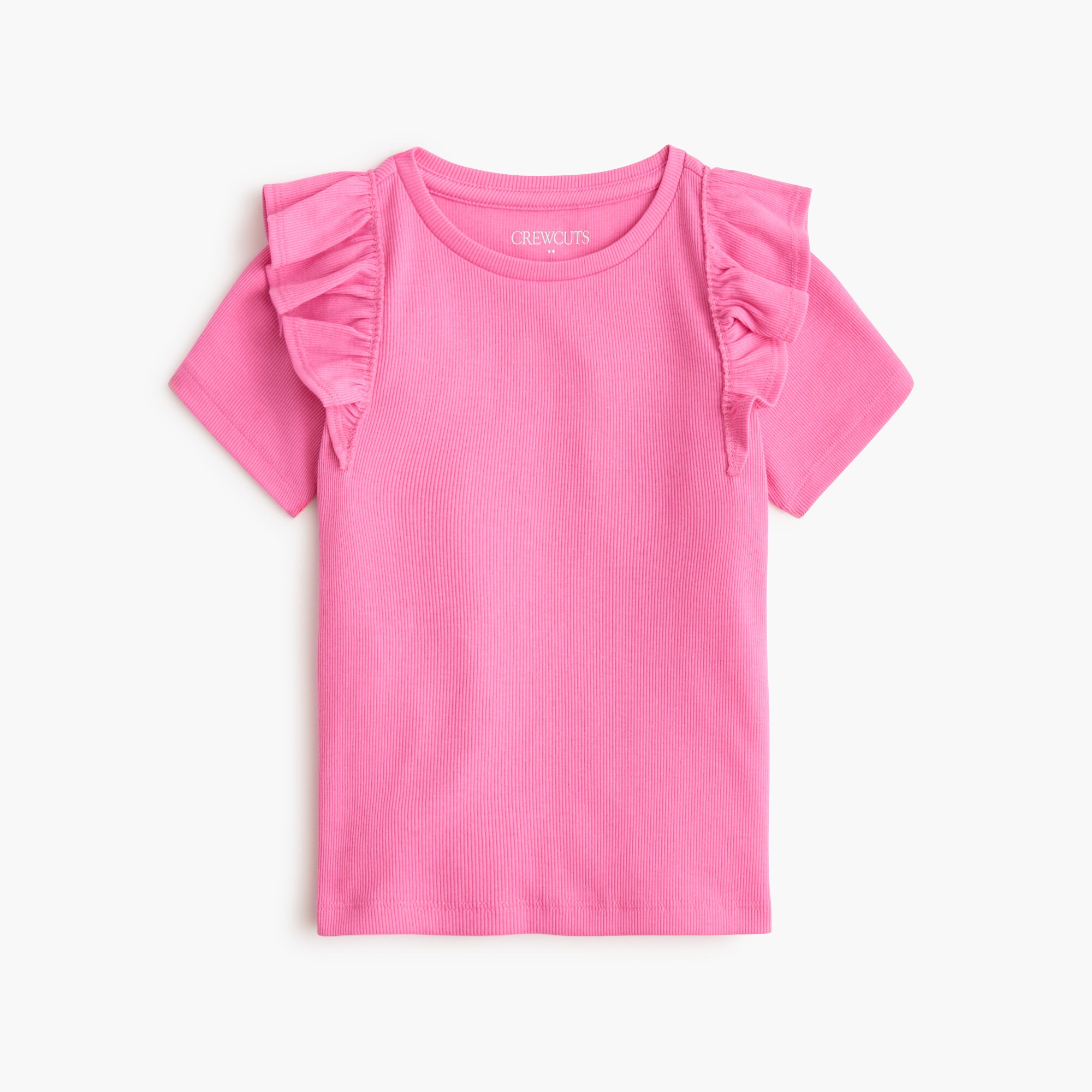 girls' ribbed ruffle-sleeve tee for girls