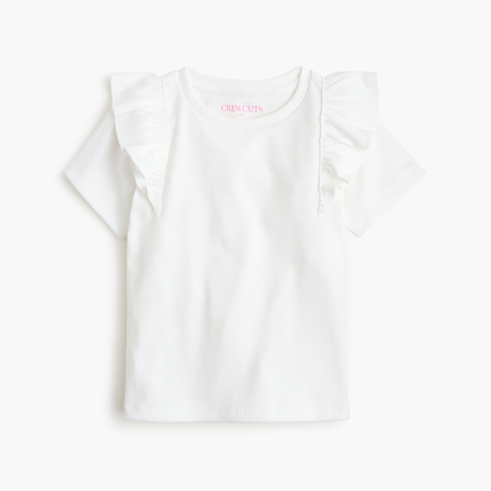 girls' ribbed ruffle-sleeve tee for girls