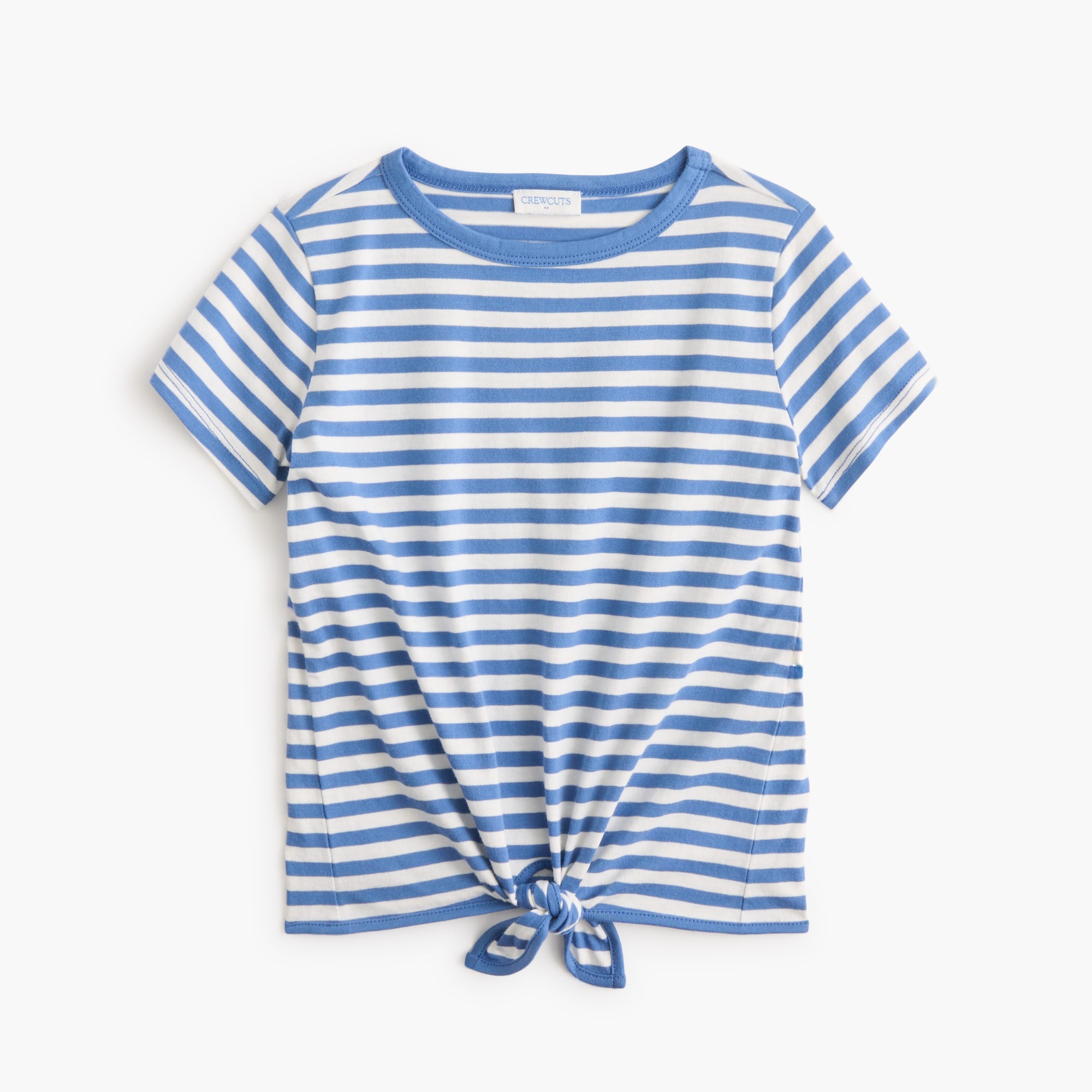 Girls' striped tie-front tee