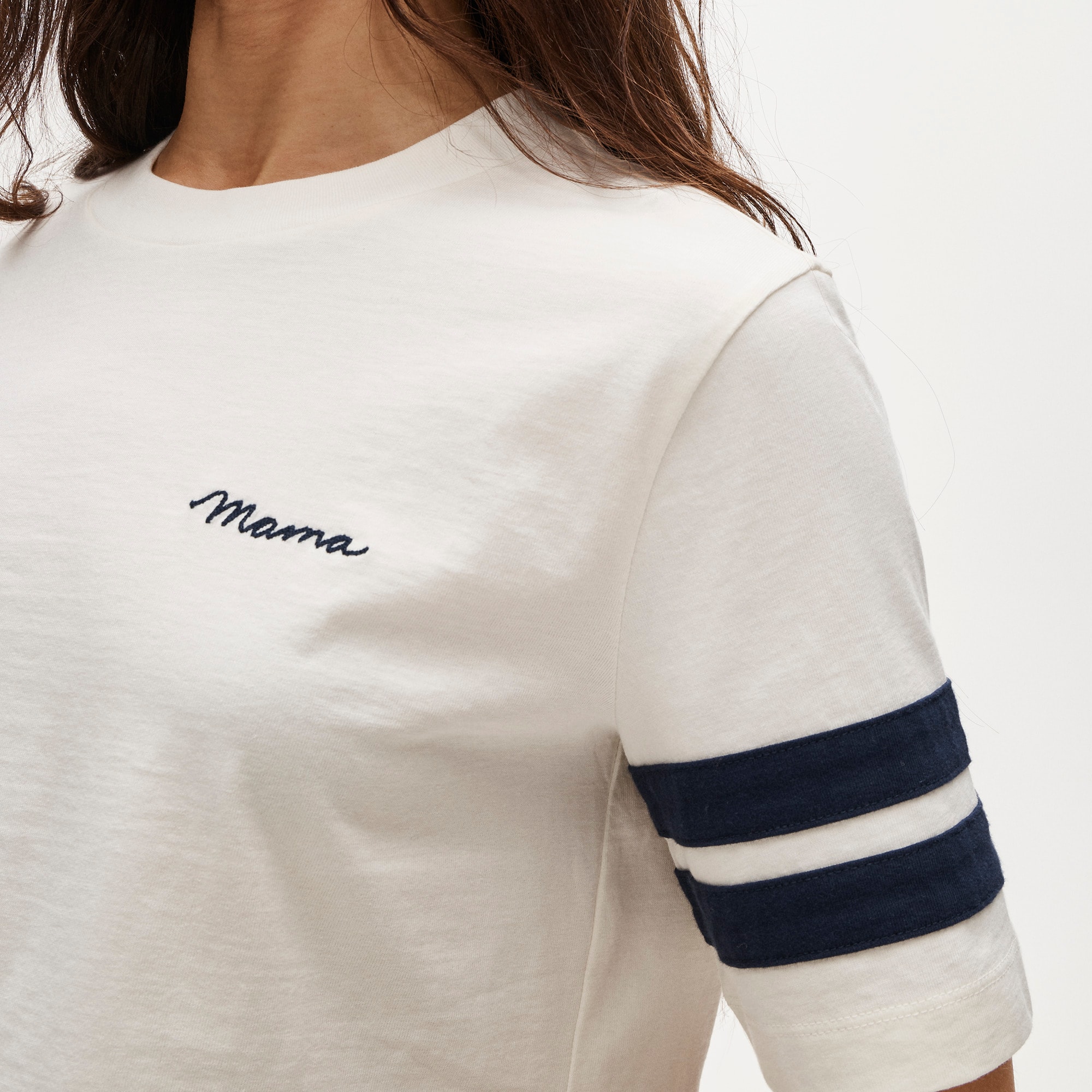 Boyfriend jersey relaxed cropped "Mama" graphic T-shirt