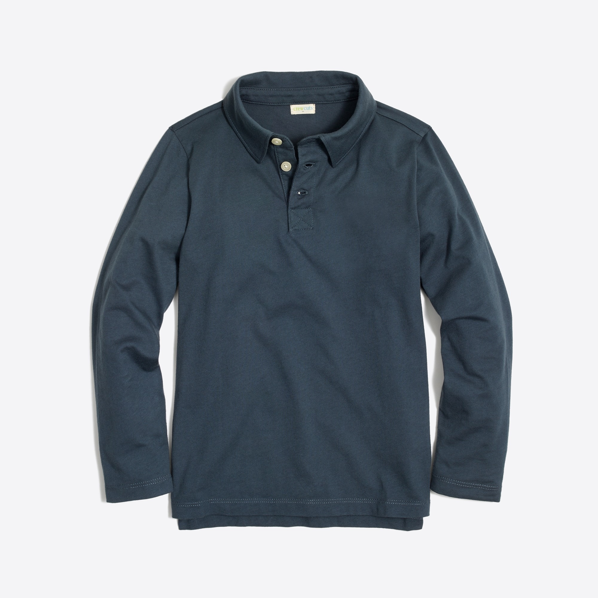 Boys' long-sleeve jersey polo shirt