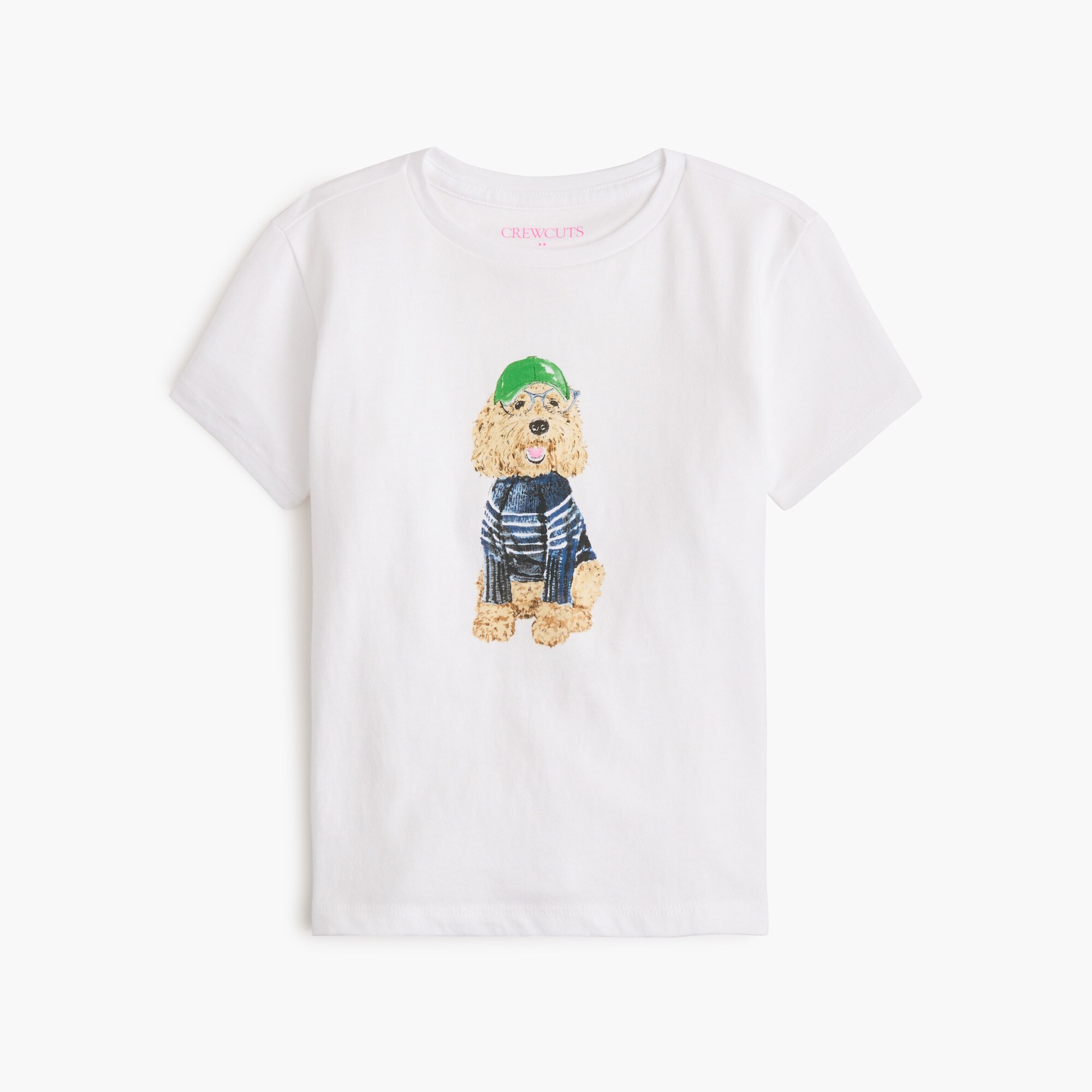 Girls' preppy dog graphic tee