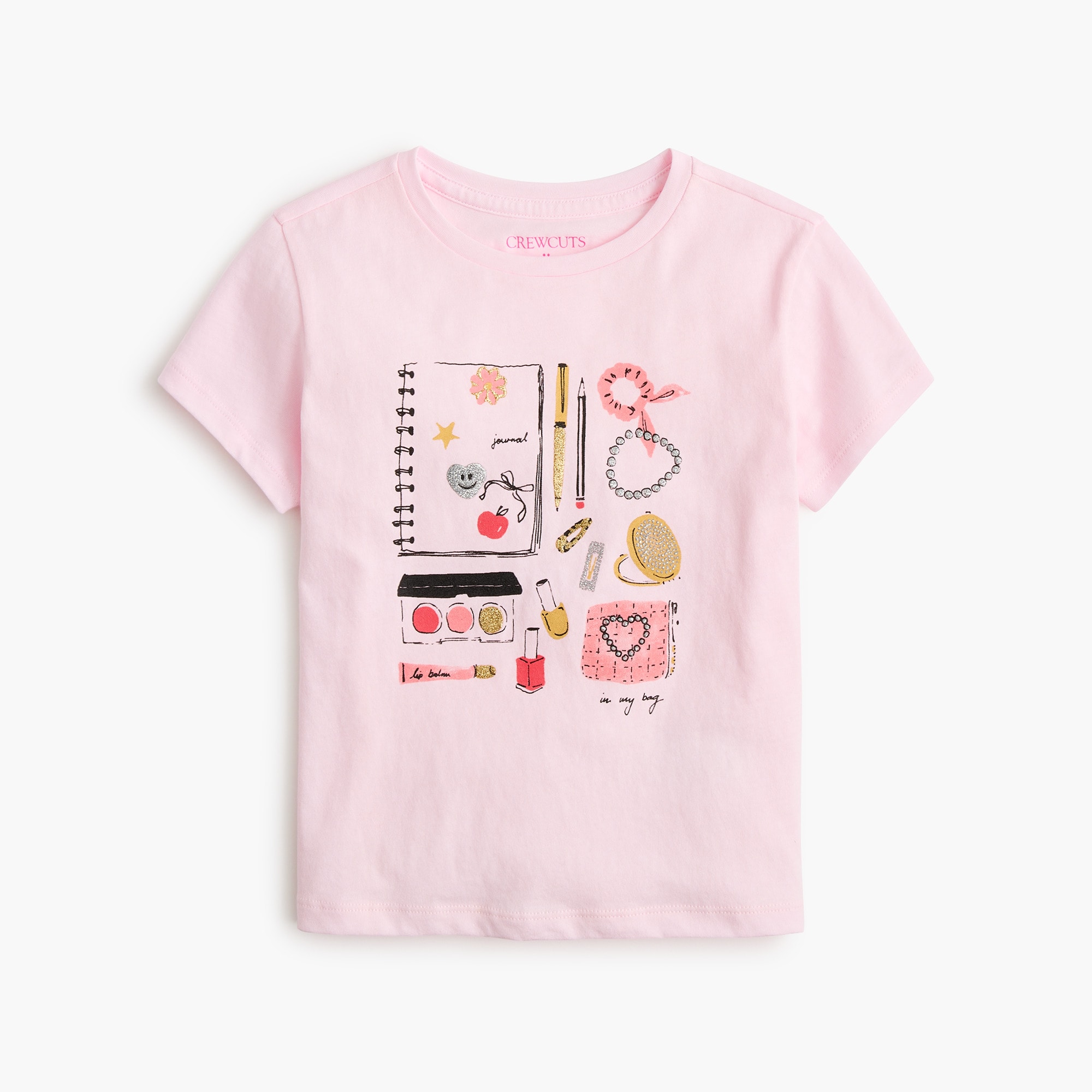 Girls' 100% cotton "in my bag" graphic tee