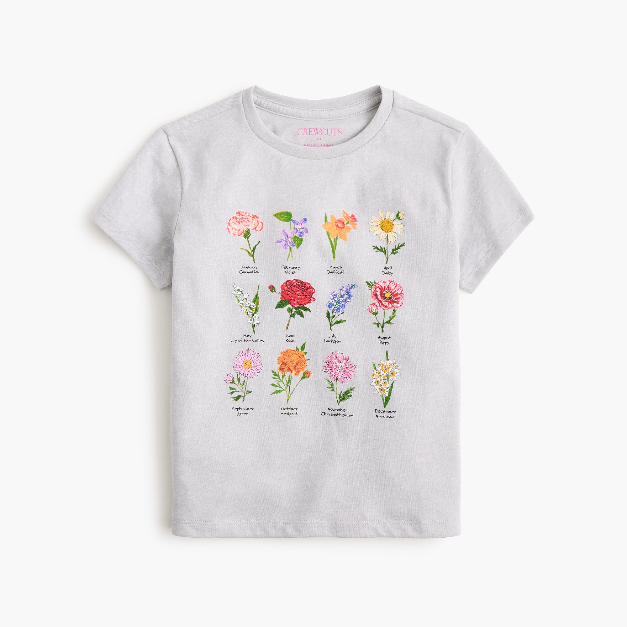 Girls' birthday flowers graphic tee