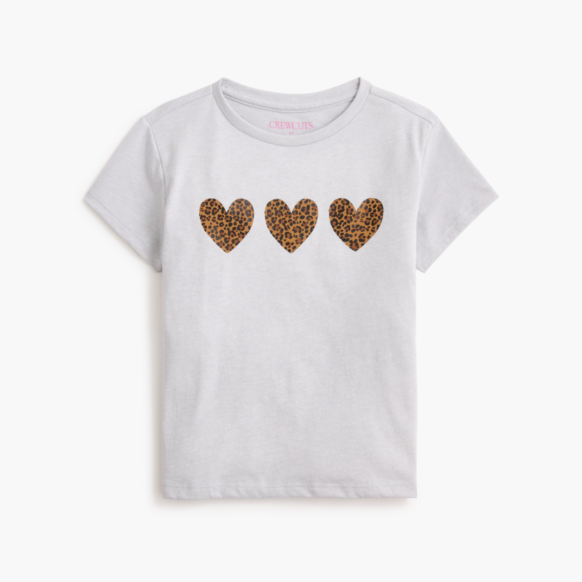 girls' leopard hearts graphic tee for girls