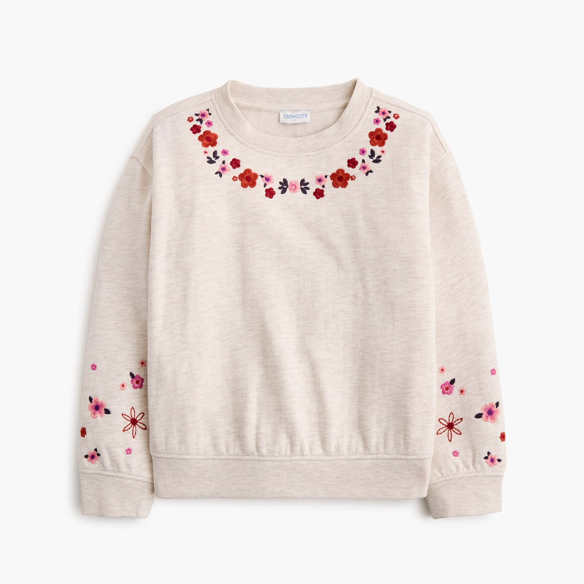Girls' embroidered crewneck sweatshirt