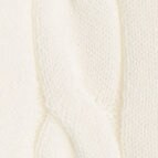 Girls' short-sleeve cotton cable crewneck sweater IVORY
