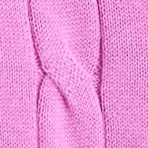 Girls' short-sleeve cotton cable crewneck sweater PETUNIA BLOSSOM