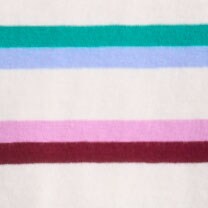 Girls' long-sleeve striped jersey tee IVORY PETUNIA TEAL